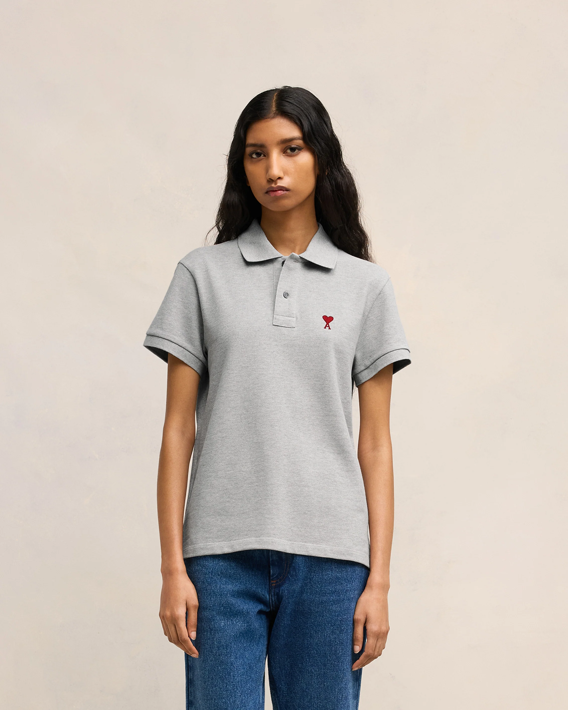 Heather Ash Grey Ami De Coeur Polo Shirt - leoleo123123