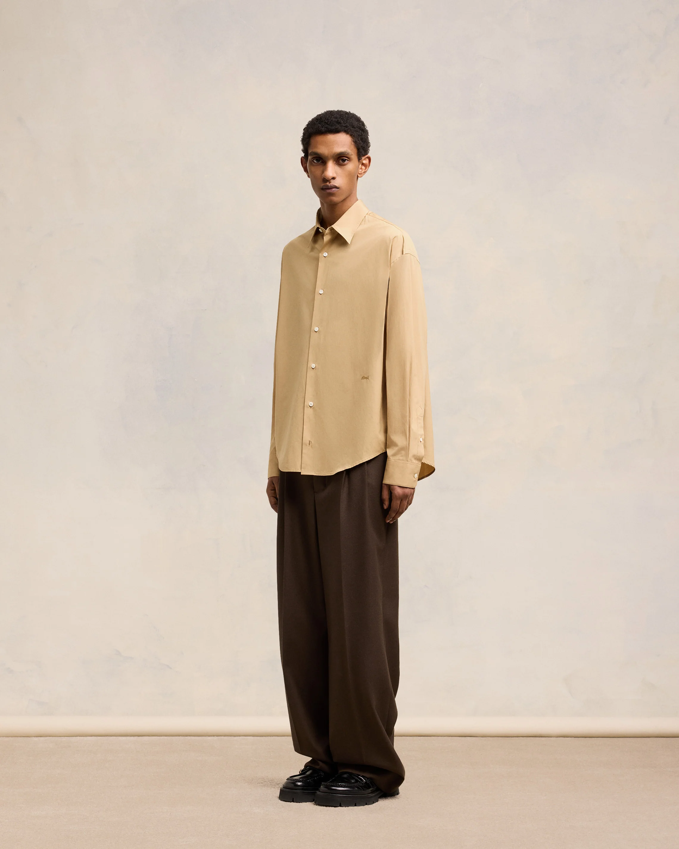 Sand Boxy Fit Shirt - leoleo123123