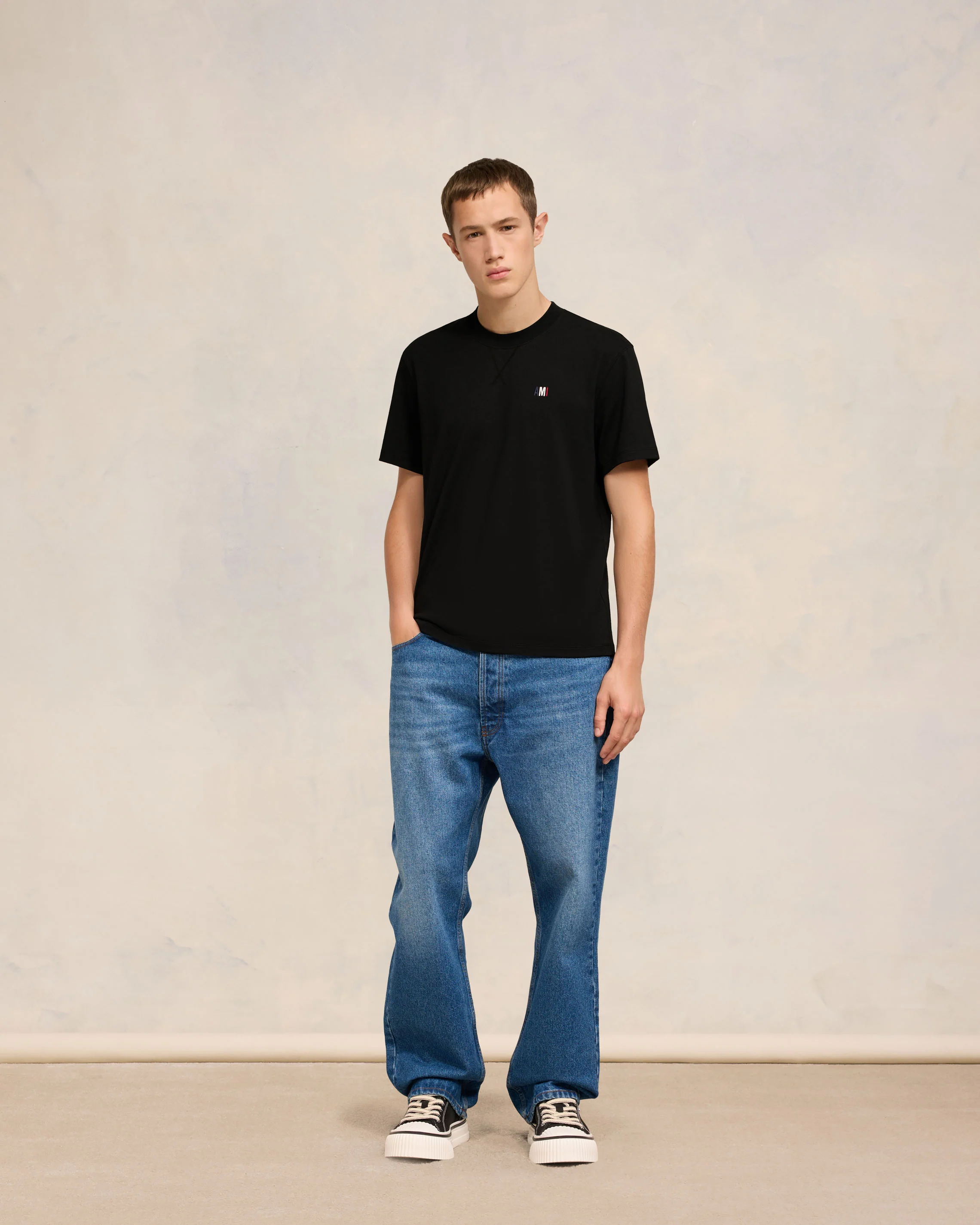 T-shirt Bleu Blanc Rouge Coupe Classique Noir - leoleo123123