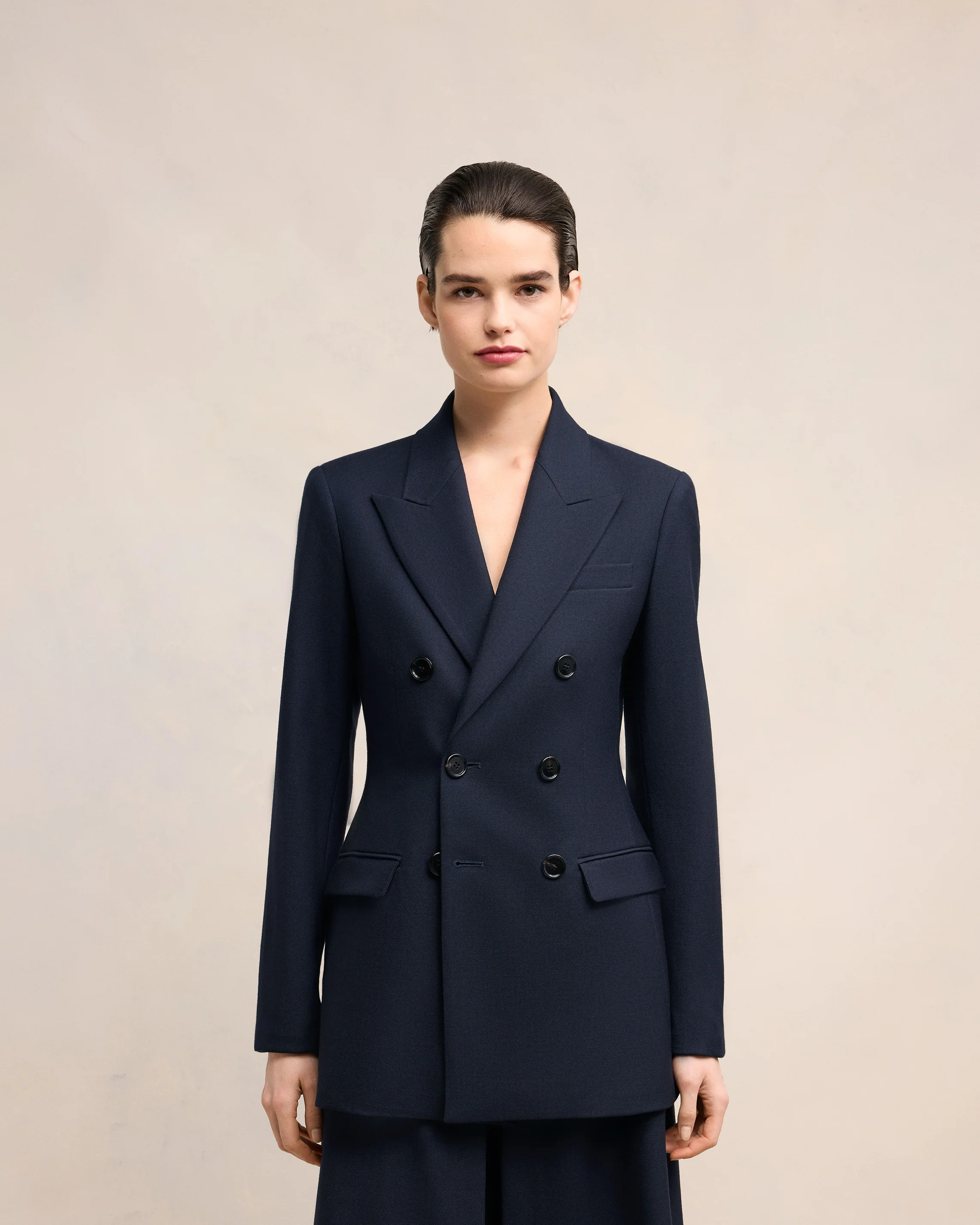 Navy Blue Double Breasted Jacket - leoleo123123