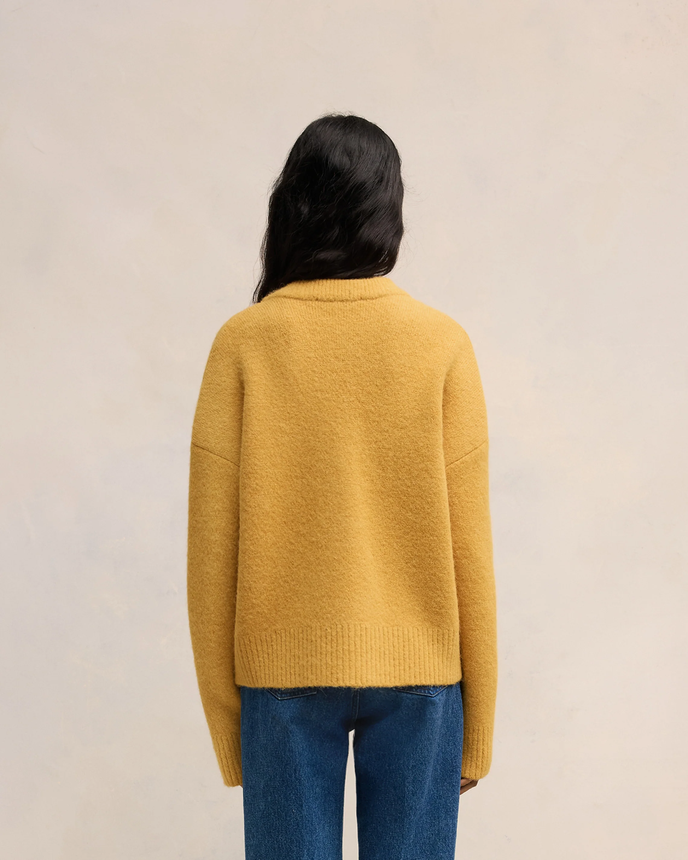 Mustard Off-White Ami De Coeur Cardigan - leoleo123123