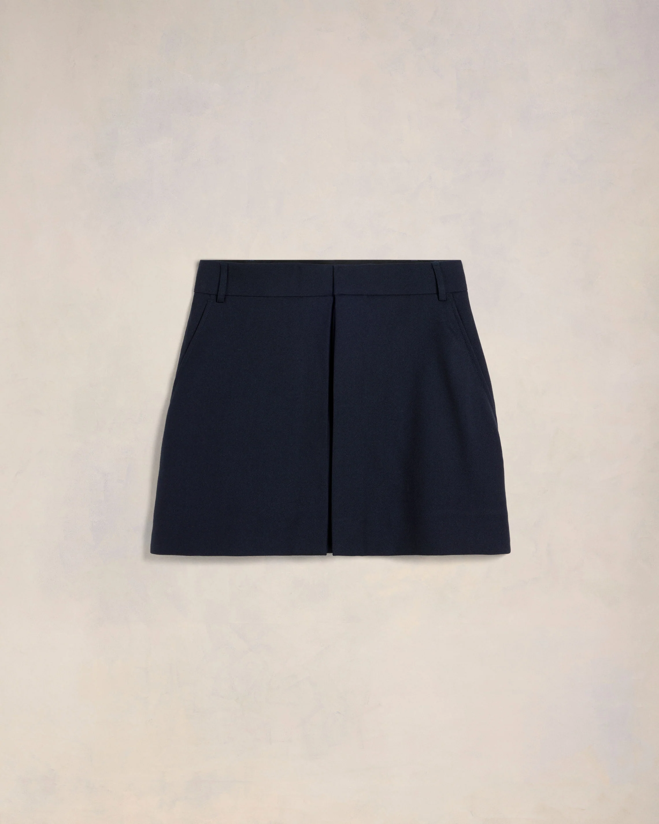 Navy Blue Mini Skirt With Panels - leoleo123123