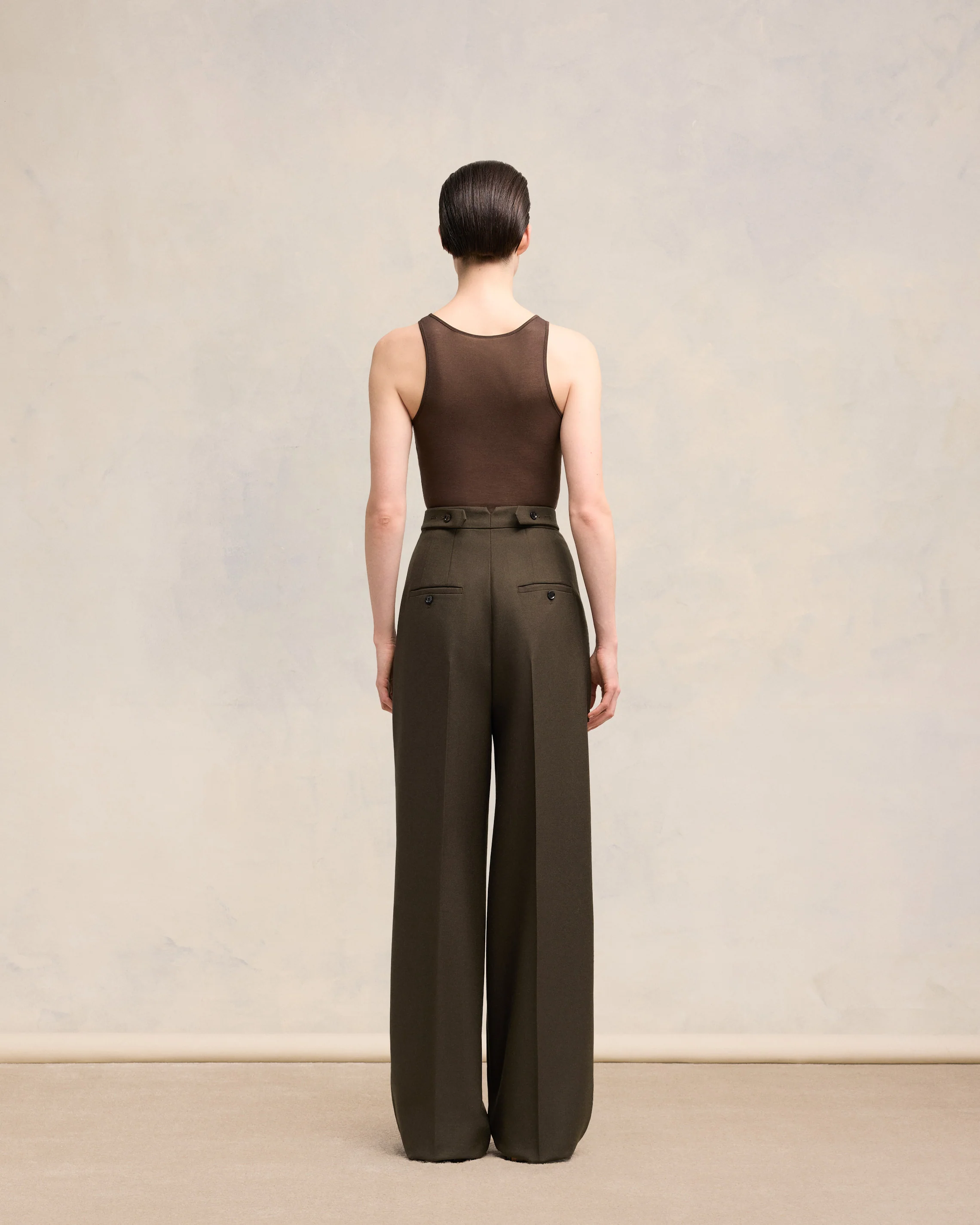 Dark Coffee High Waist Large Trousers - leoleo123123