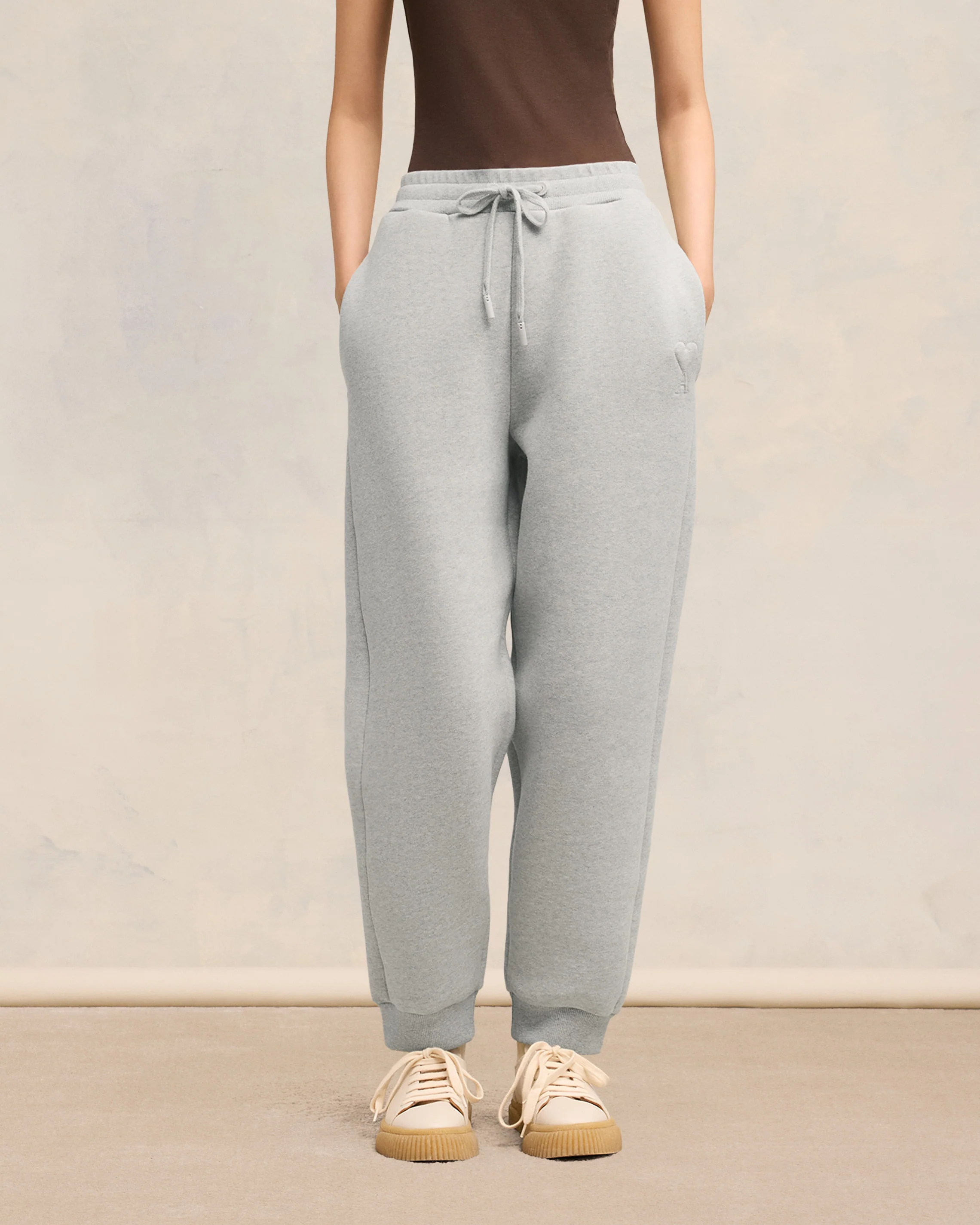 Heather Ash Grey Ami De Coeur Track Pants - leoleo123123