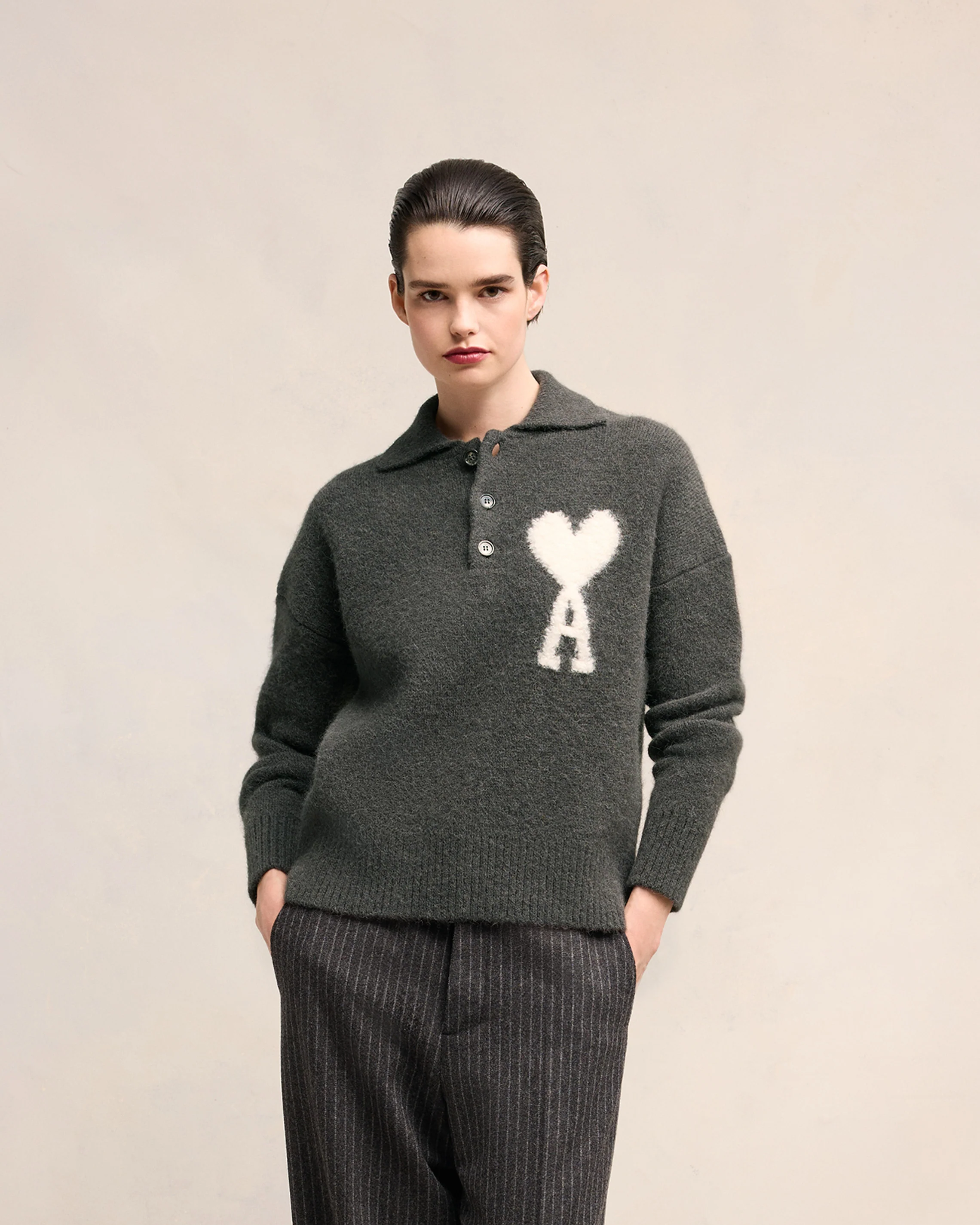 Long Sleeve Polo Shirt | Ami de Coeur | Ami Paris US - leoleo123123