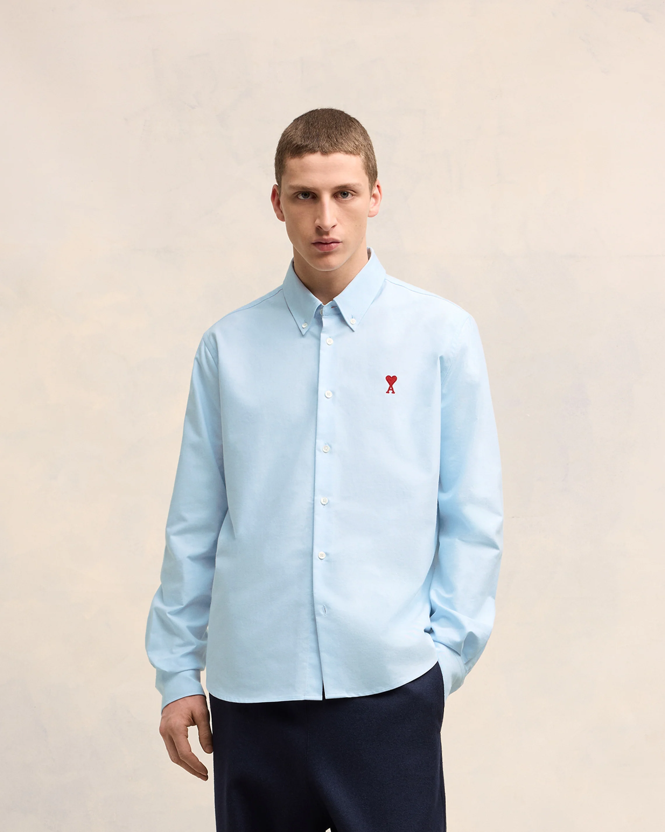 Sky Blue Button-Down Ami De Coeur Shirt - leoleo123123