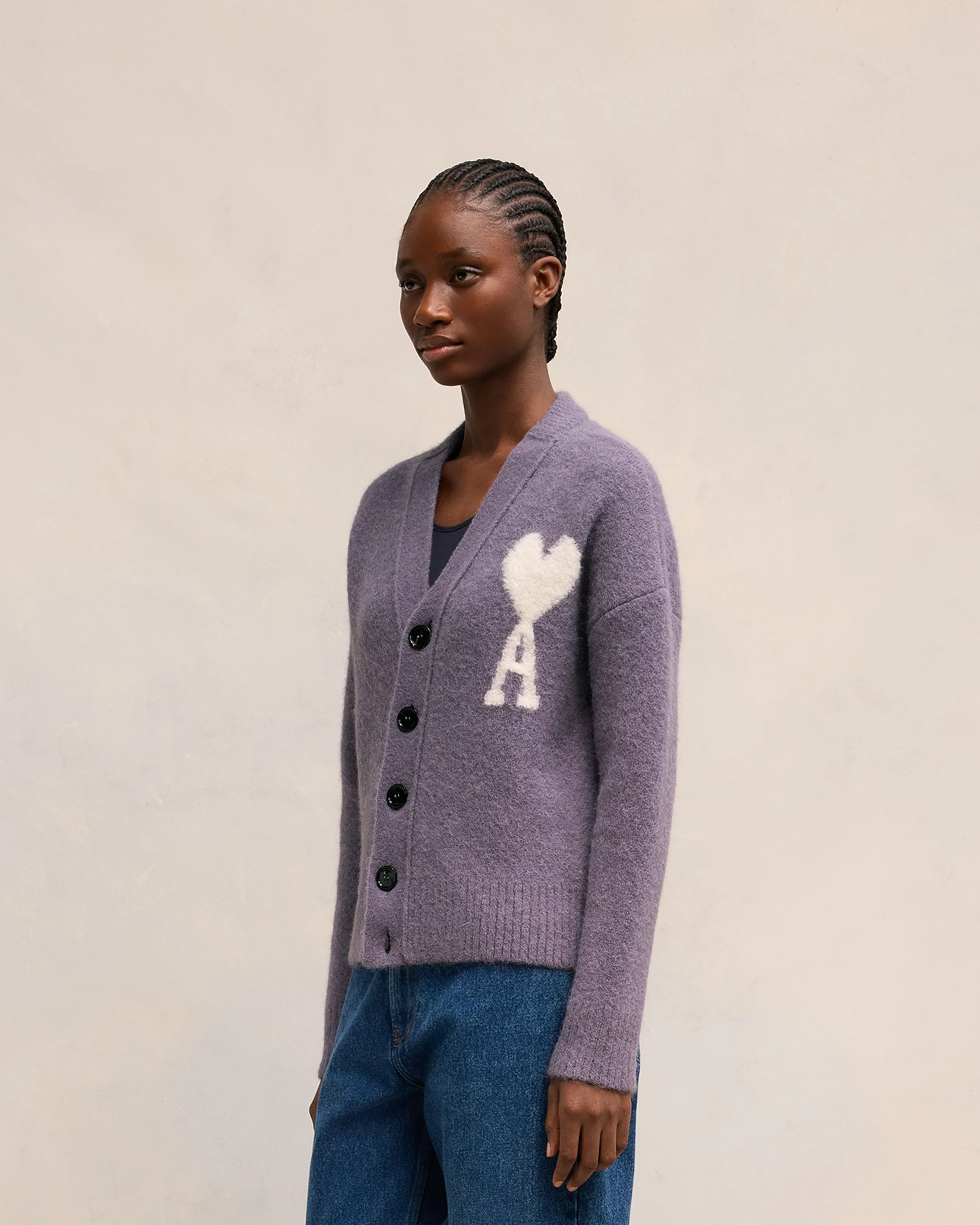 Lilac Off-White Ami De Coeur Cardigan - leoleo123123