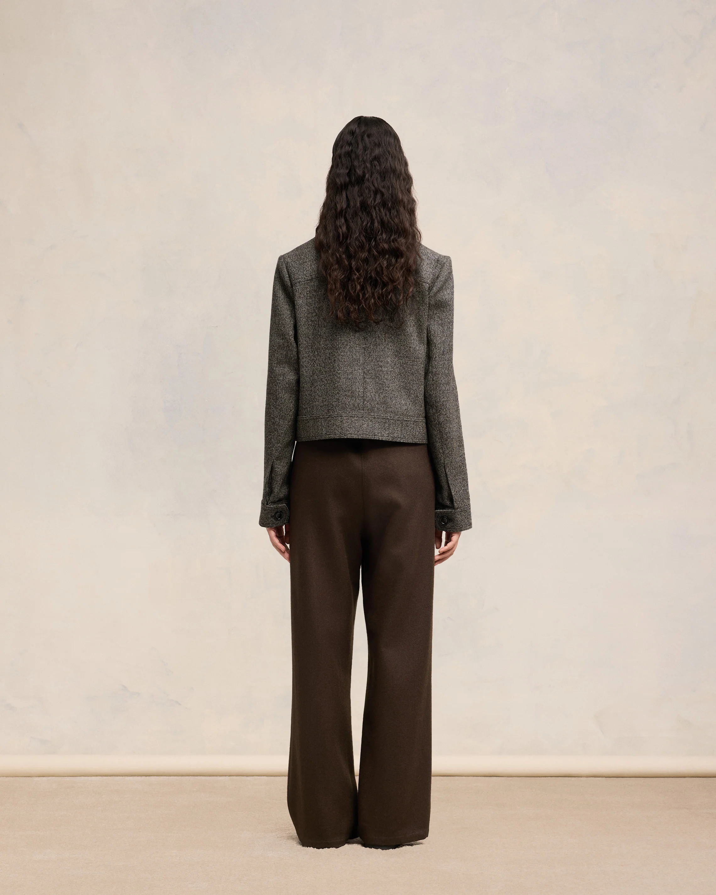 Dark Coffee/ Off White Military Jacket - leoleo123123