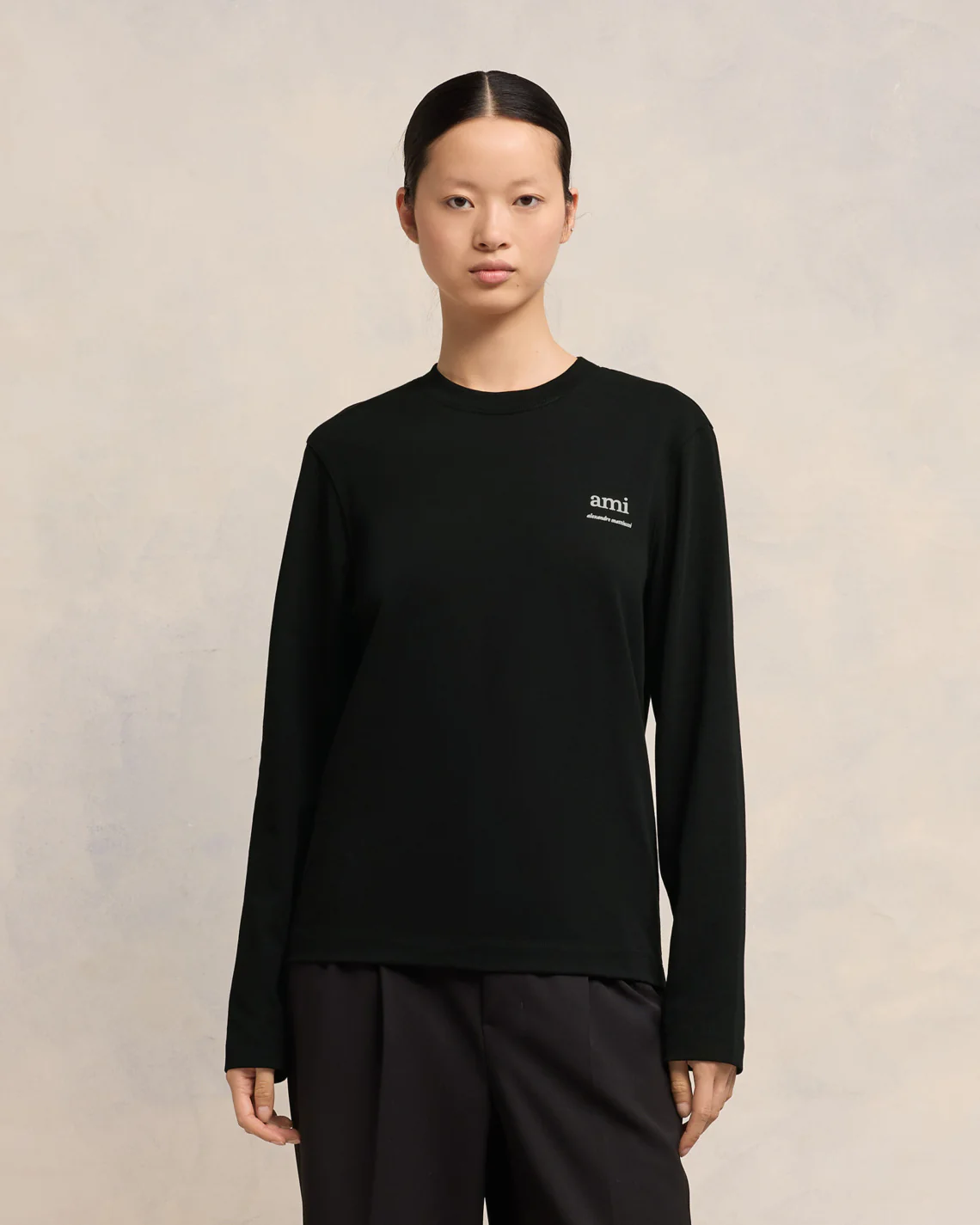 Black Long Sleeve Ami Alexandre Mattiussi T-Shirt - leoleo123123