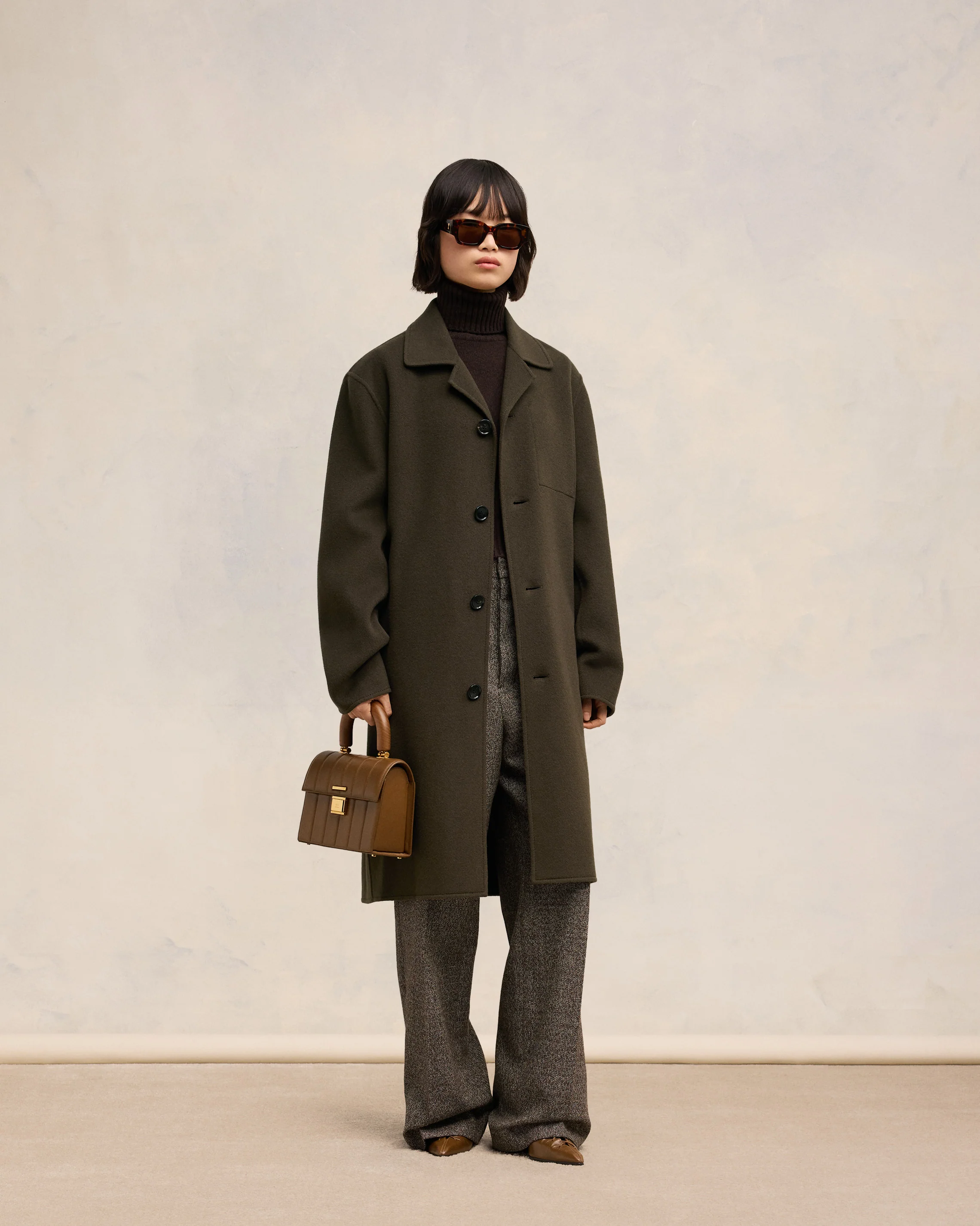 Dark Coffee Belted Car Coat - leoleo123123