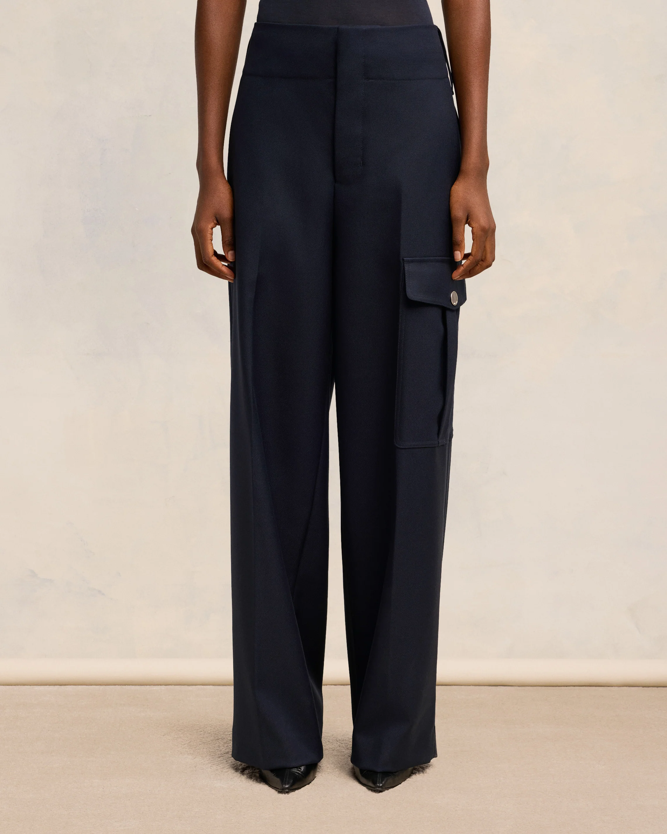 Navy Blue Straight Fit Trousers - leoleo123123