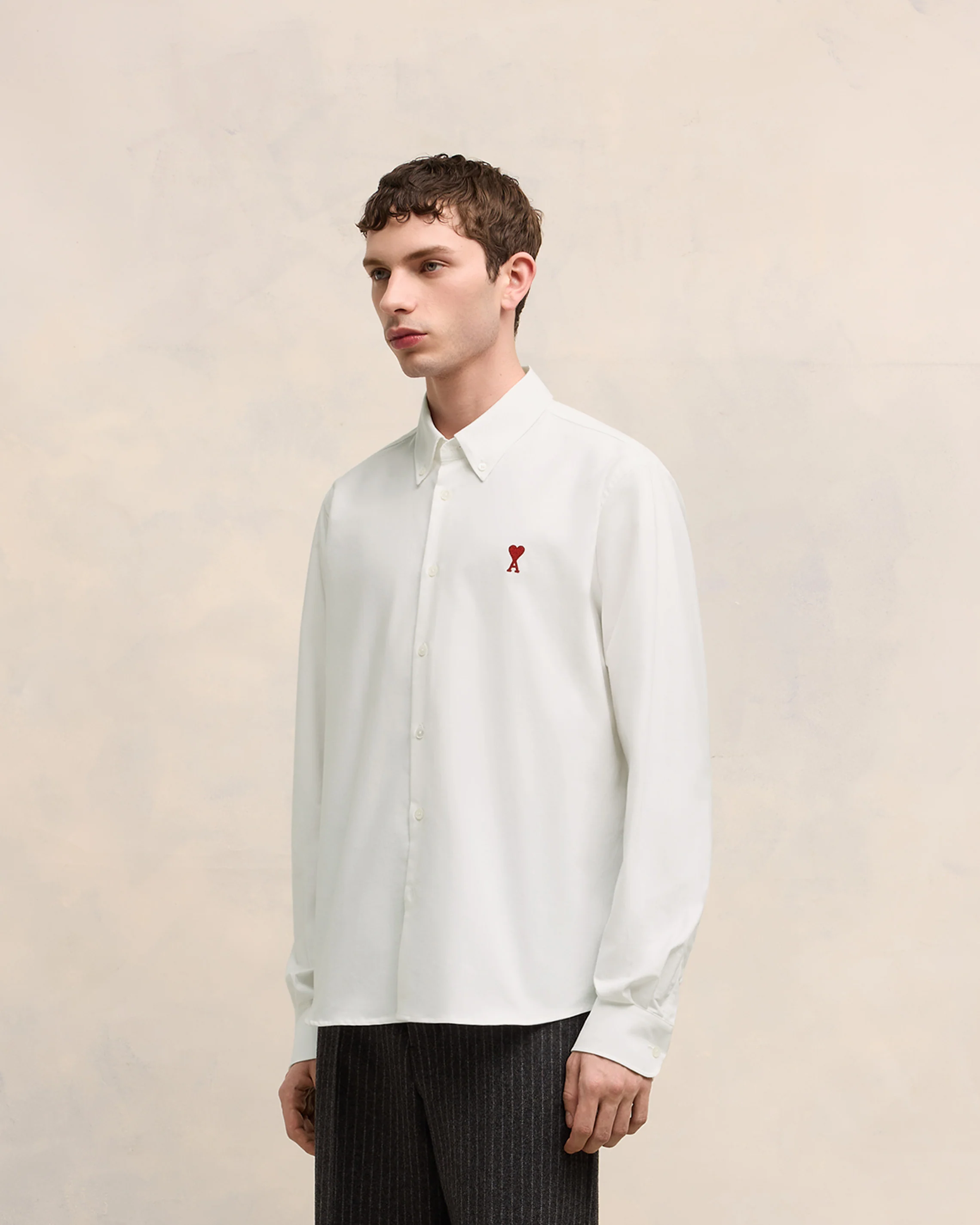 Natural White Button-Down Ami De Coeur Shirt - leoleo123123