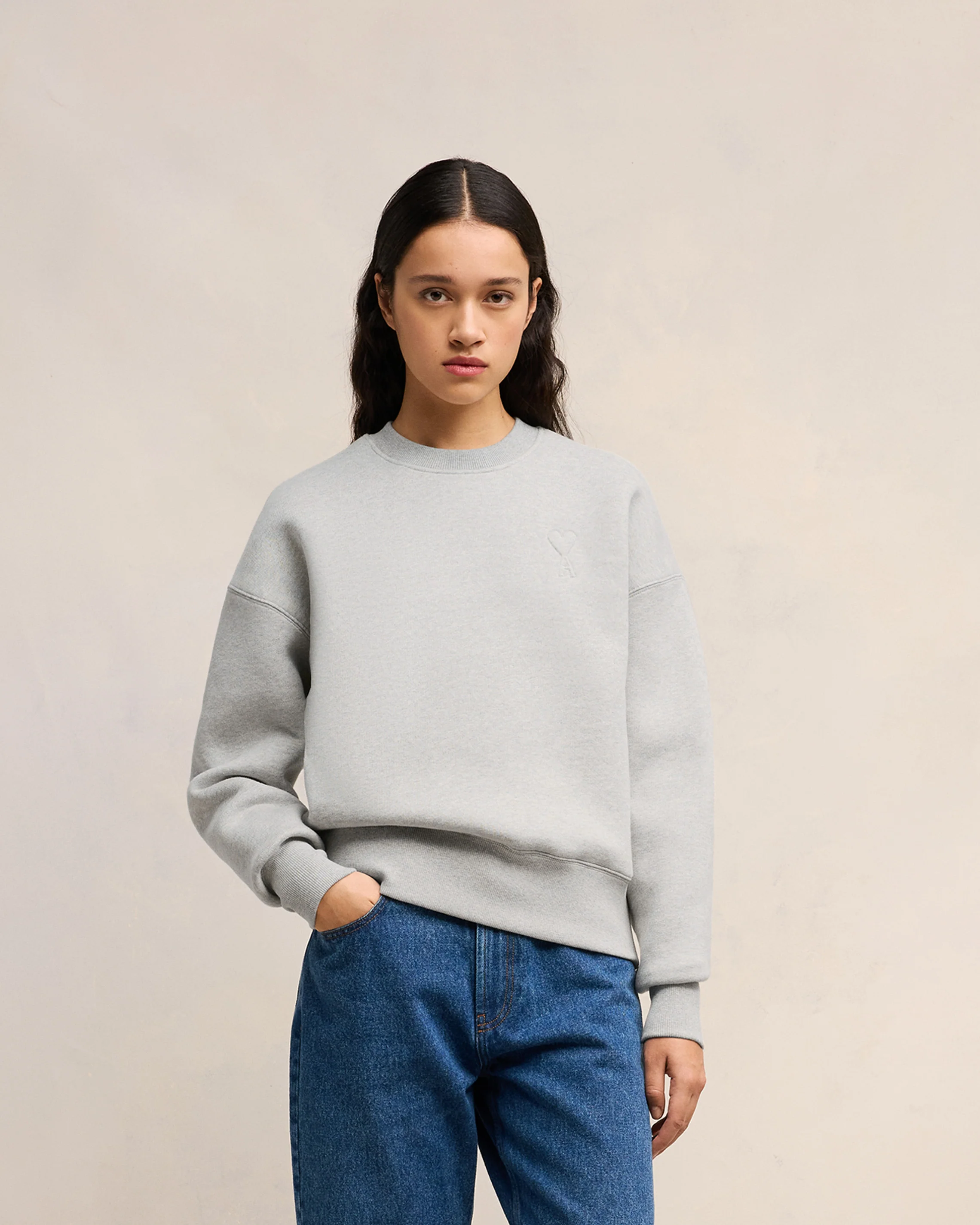 Heather Ash Grey Ami De Coeur Sweatshirt - leoleo123123