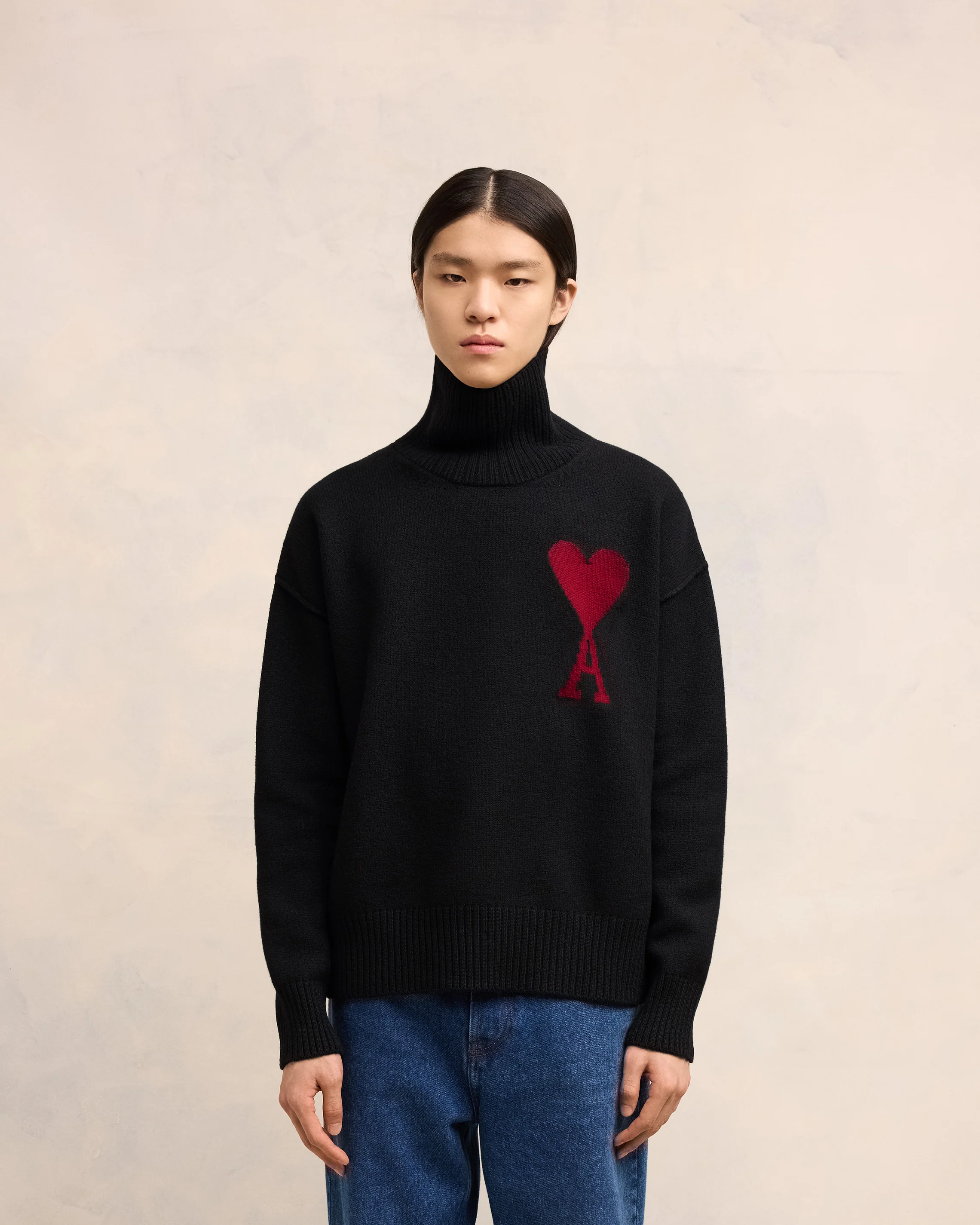 Black Turtleneck Jumper | Ami De Coeur | Ami Paris US - leoleo123123