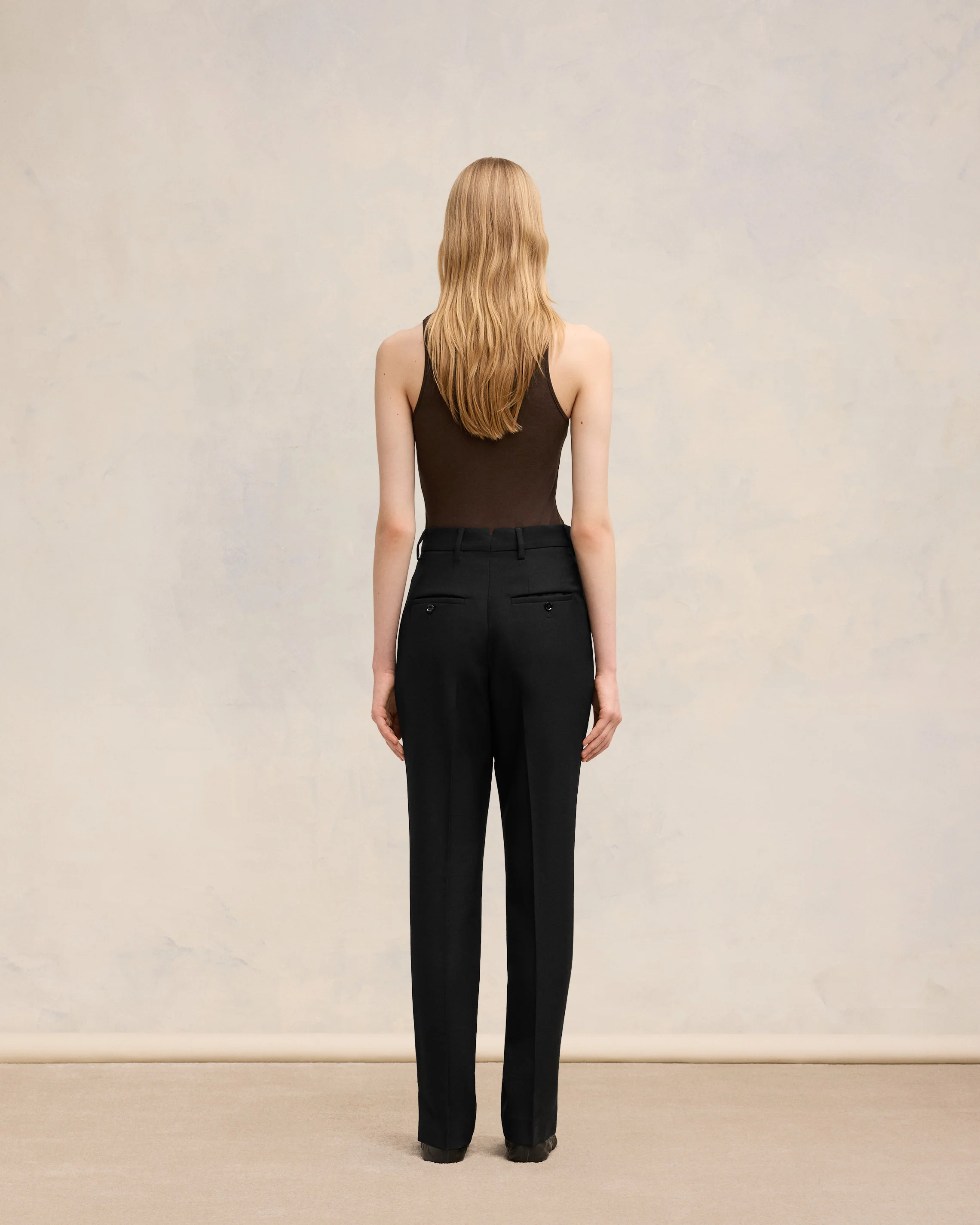 Black High Waisted Cigarette Trousers - leoleo123123