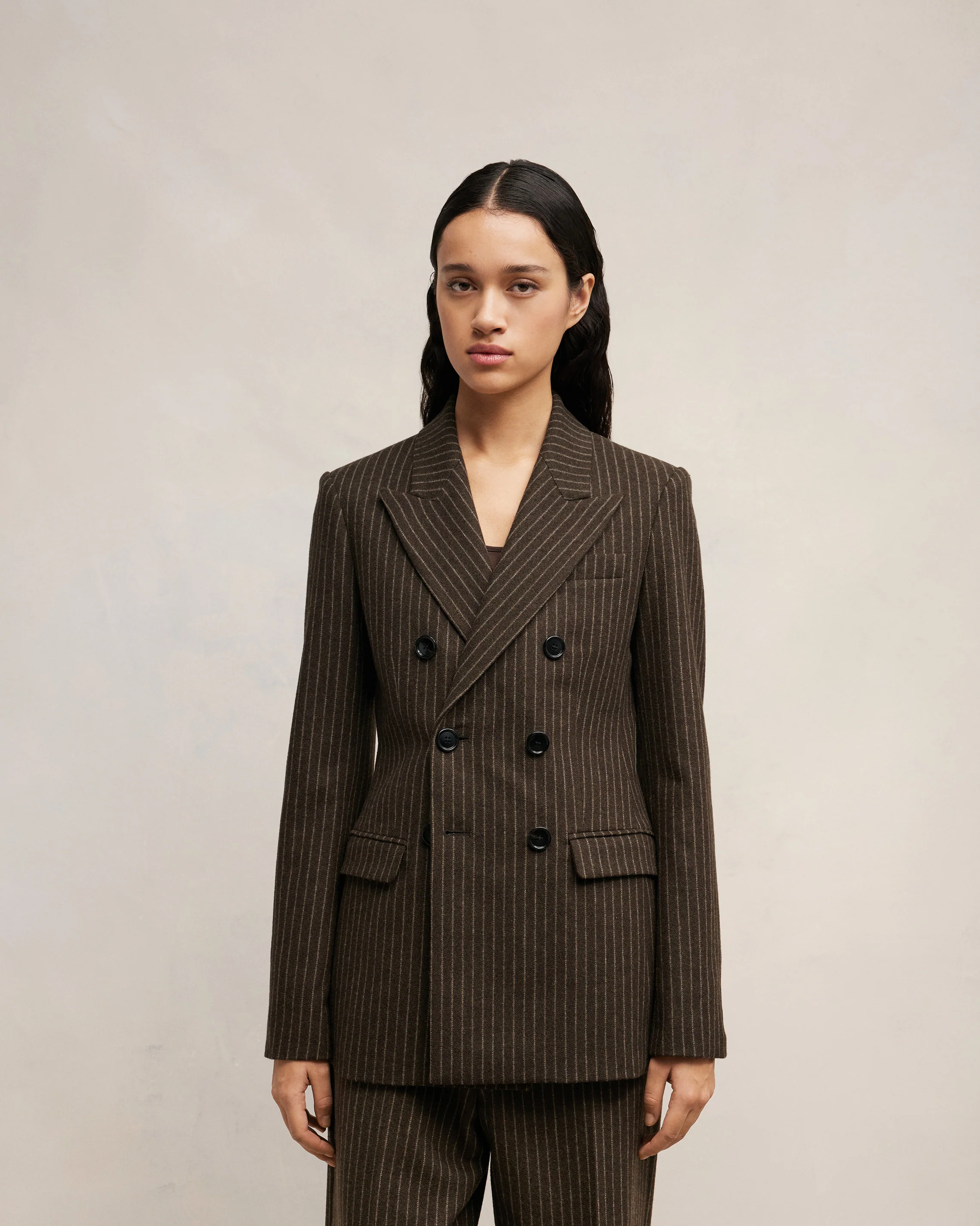 Dark Coffe/Sable Double Breasted Jacket - leoleo123123