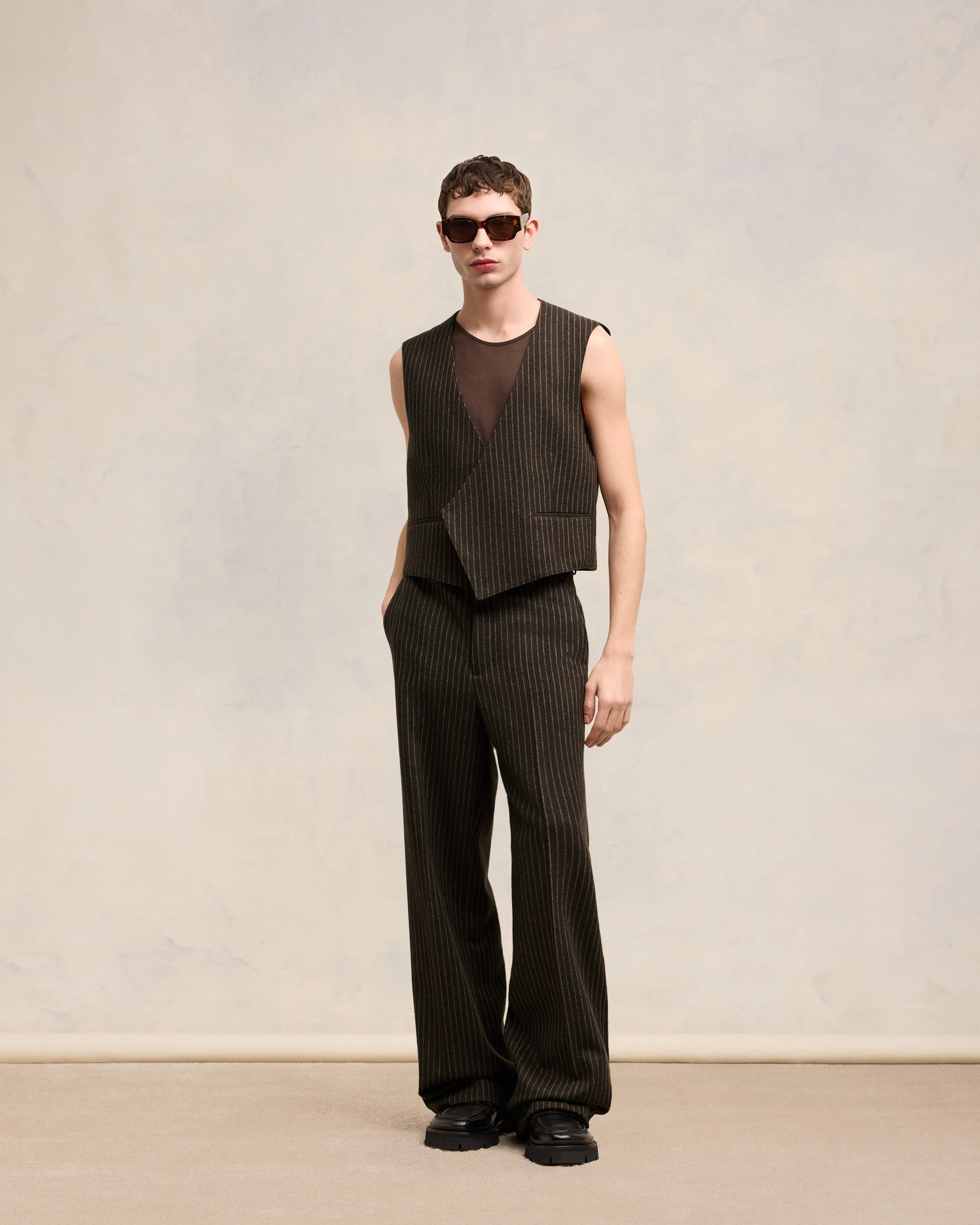 Dark Coffe/Sable Sleeveless Military Jacket - leoleo123123