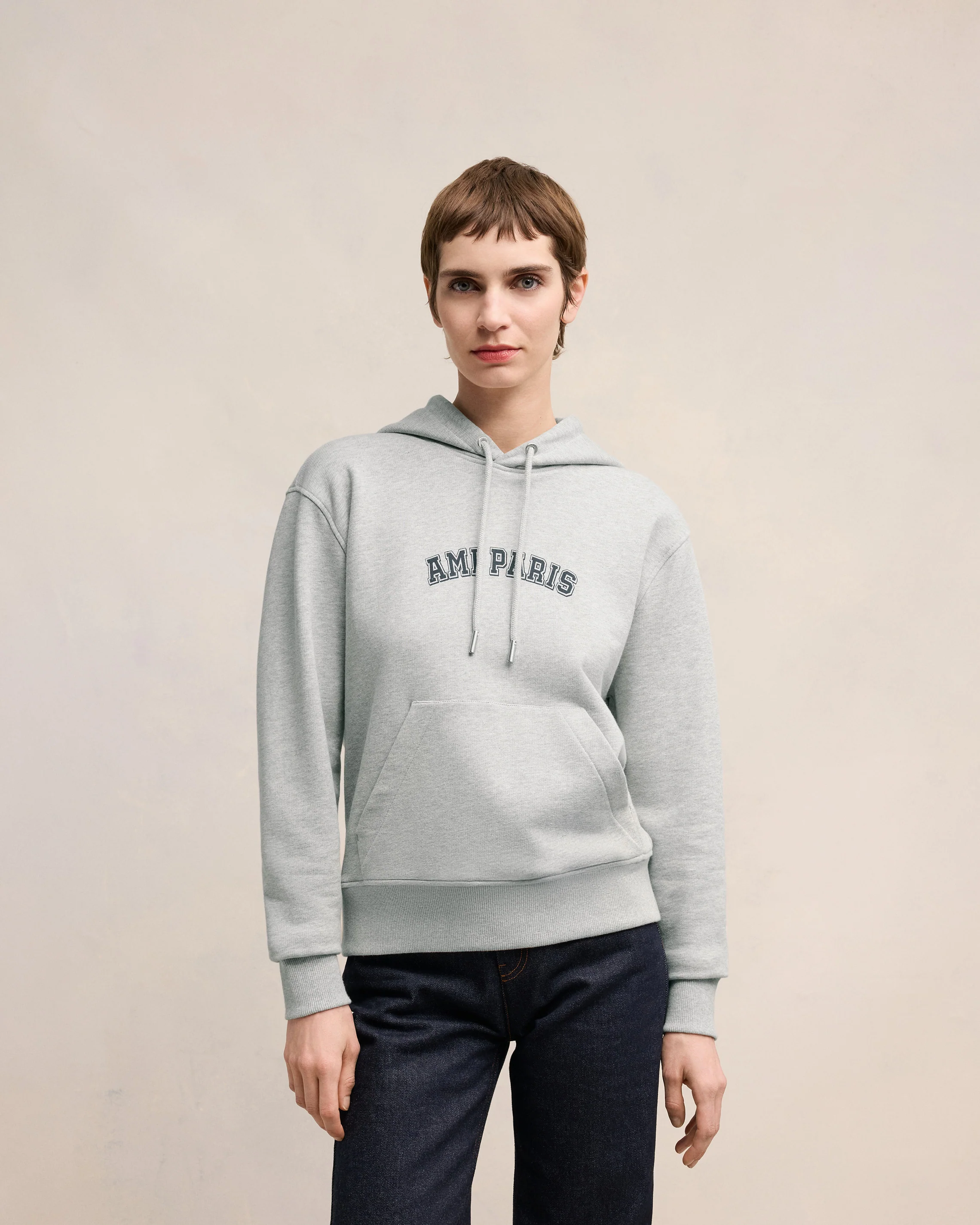 Heather Ash Grey Ami Paris Hoodie - leoleo123123