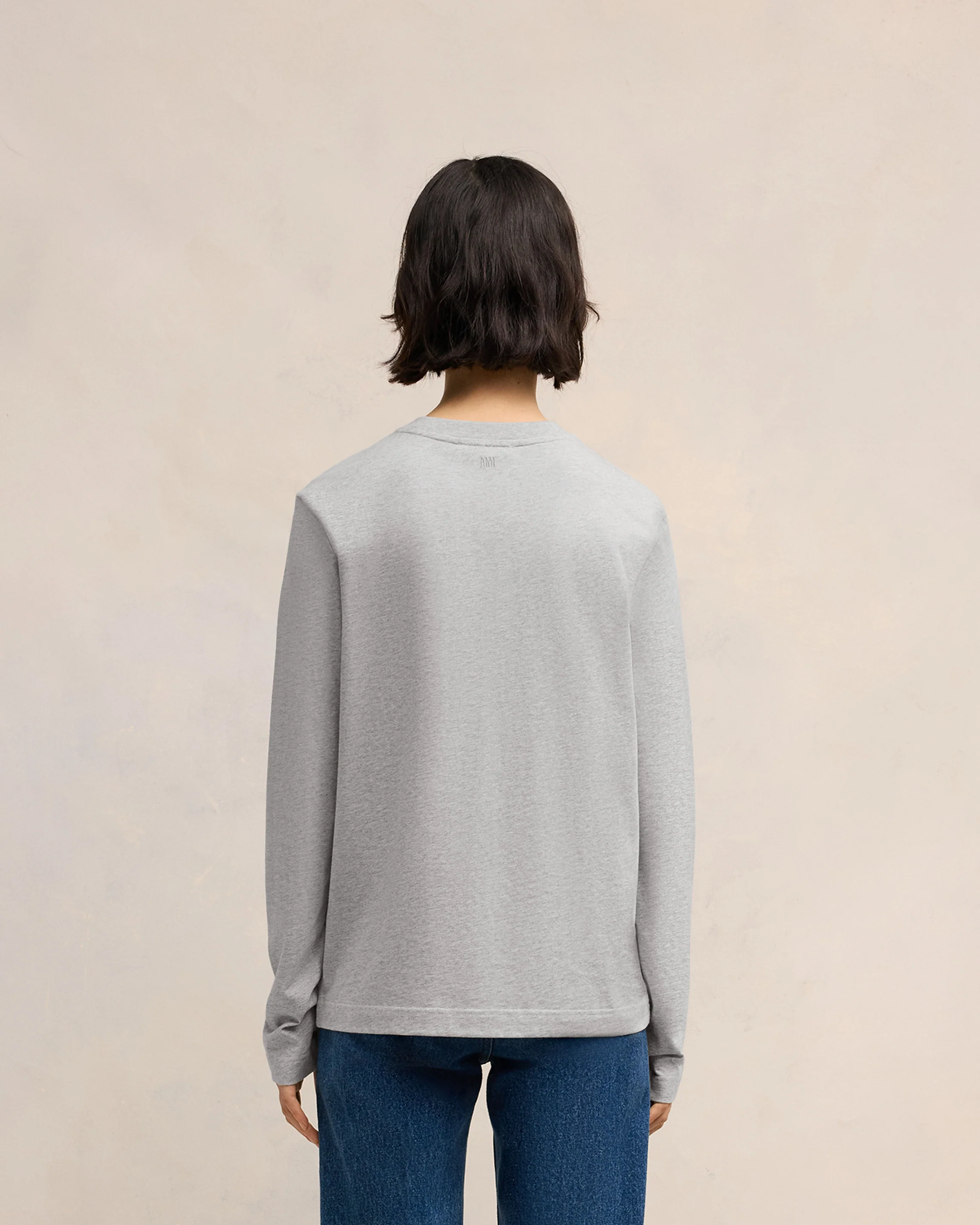 Heather Ash Grey Red Ami De Coeur Long Sleeves T-Shirt - leoleo123123