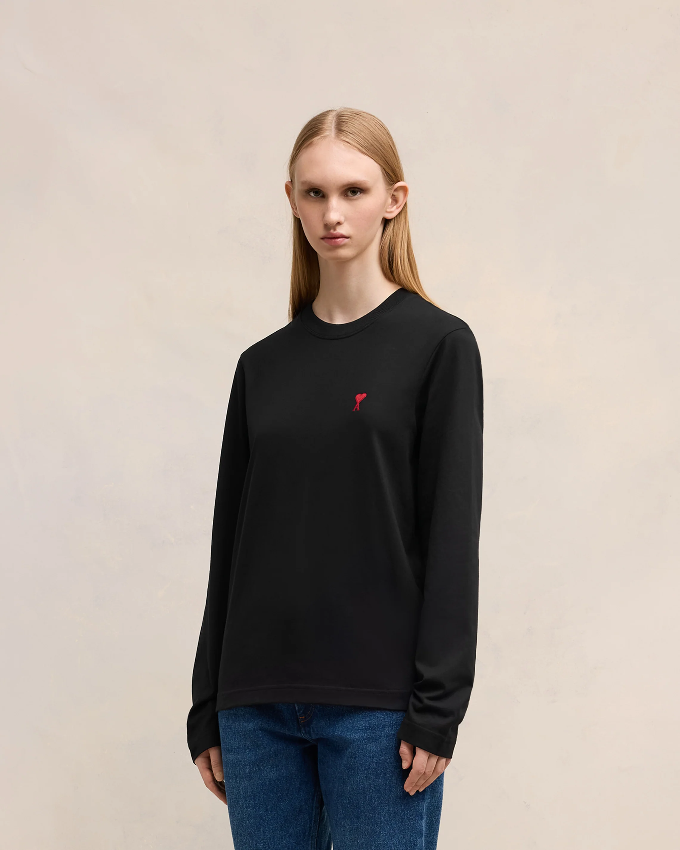 Black Red Ami De Coeur Long Sleeves T-Shirt - leoleo123123