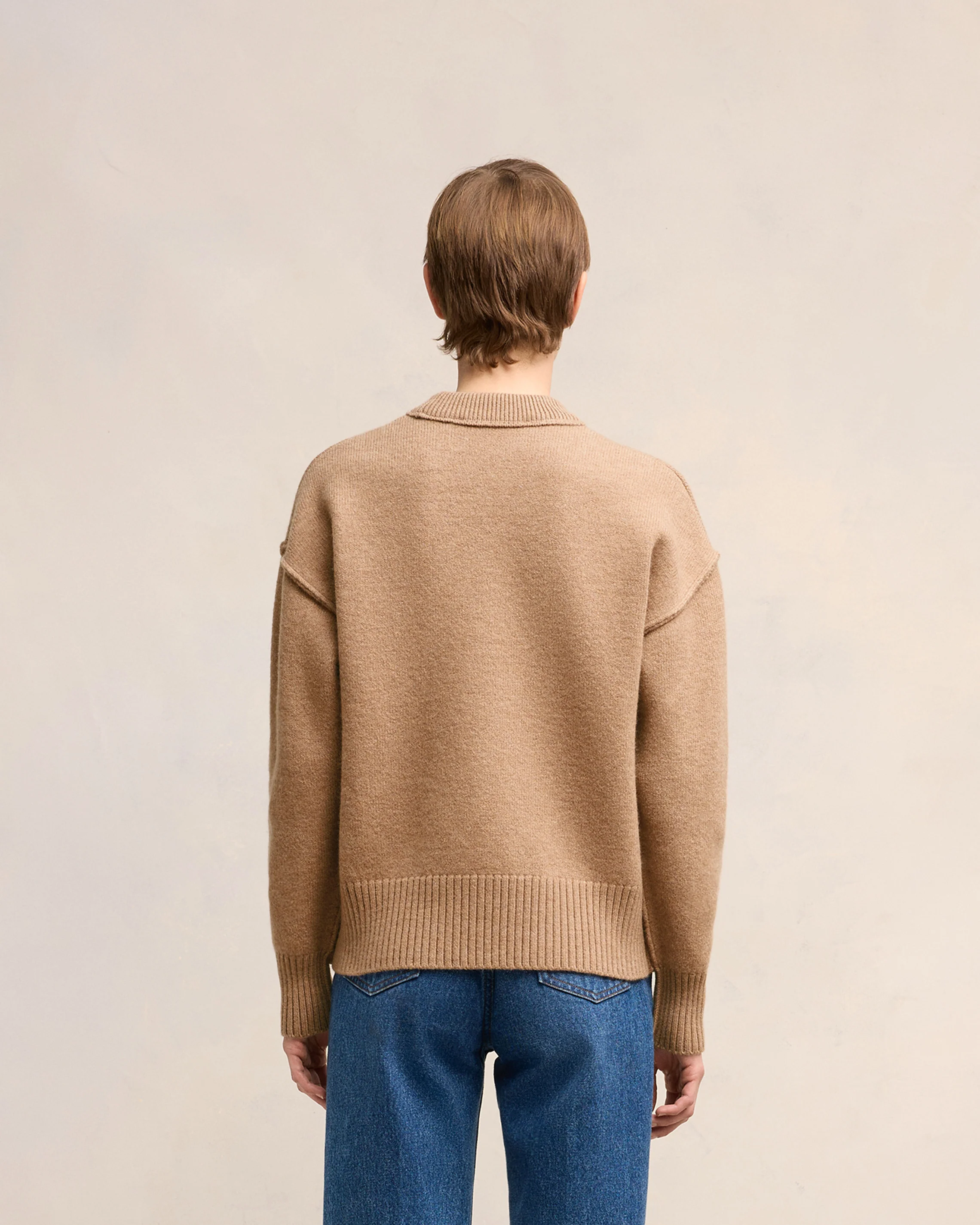 Camel/Red Red Ami De Coeur Sweater - leoleo123123