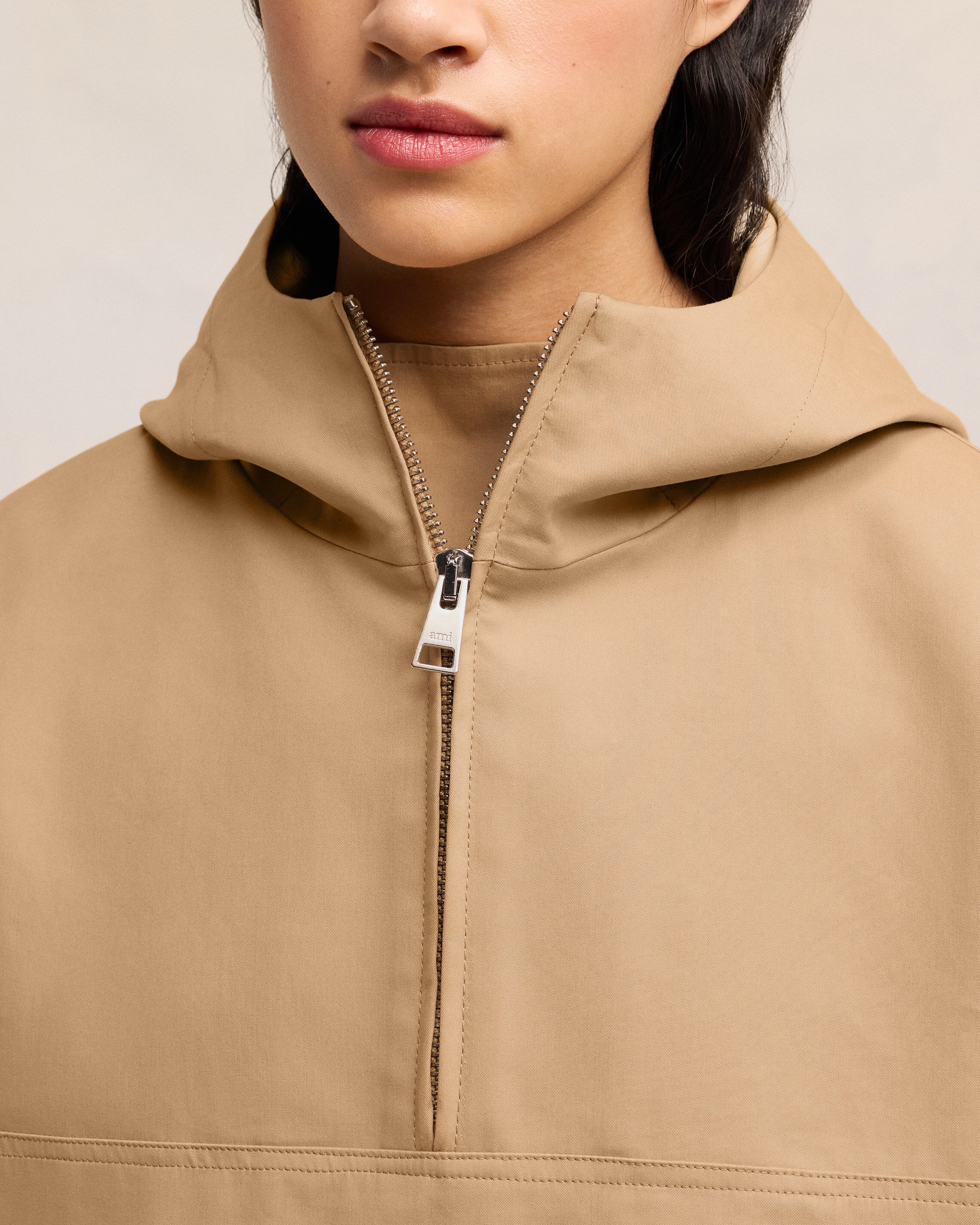 Sand/ Light Beige Hooded Vareuse - leoleo123123