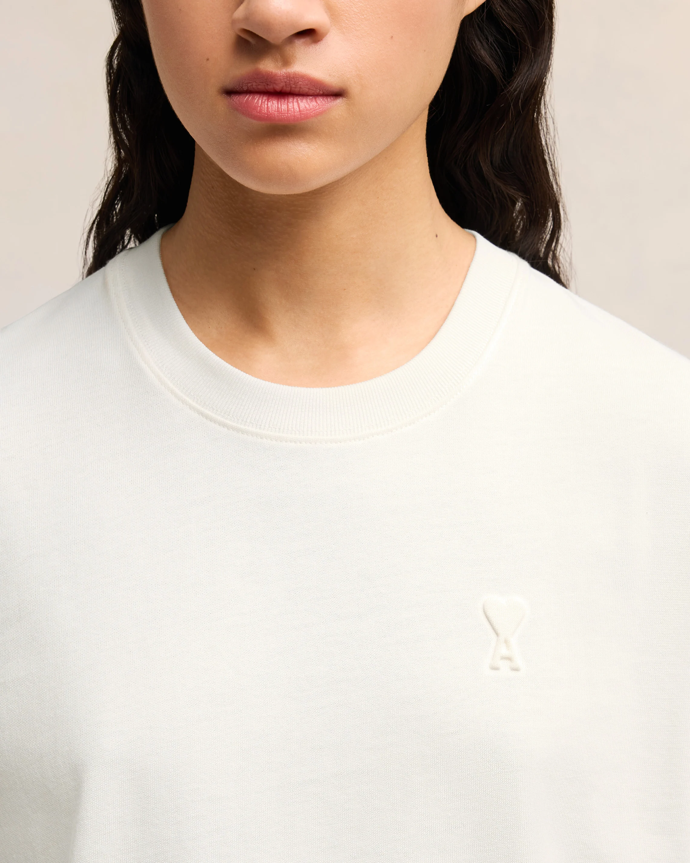 White Embossed T-Shirt | Ami de Coeur | Ami Paris US - leoleo123123
