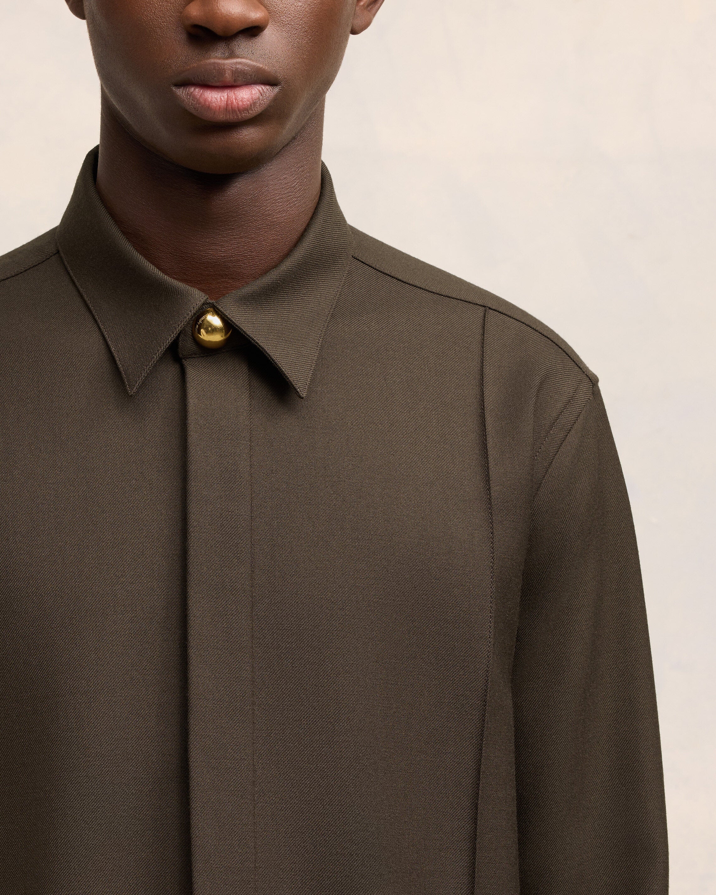 Dark Coffee Long Pintuck Shirt - leoleo123123