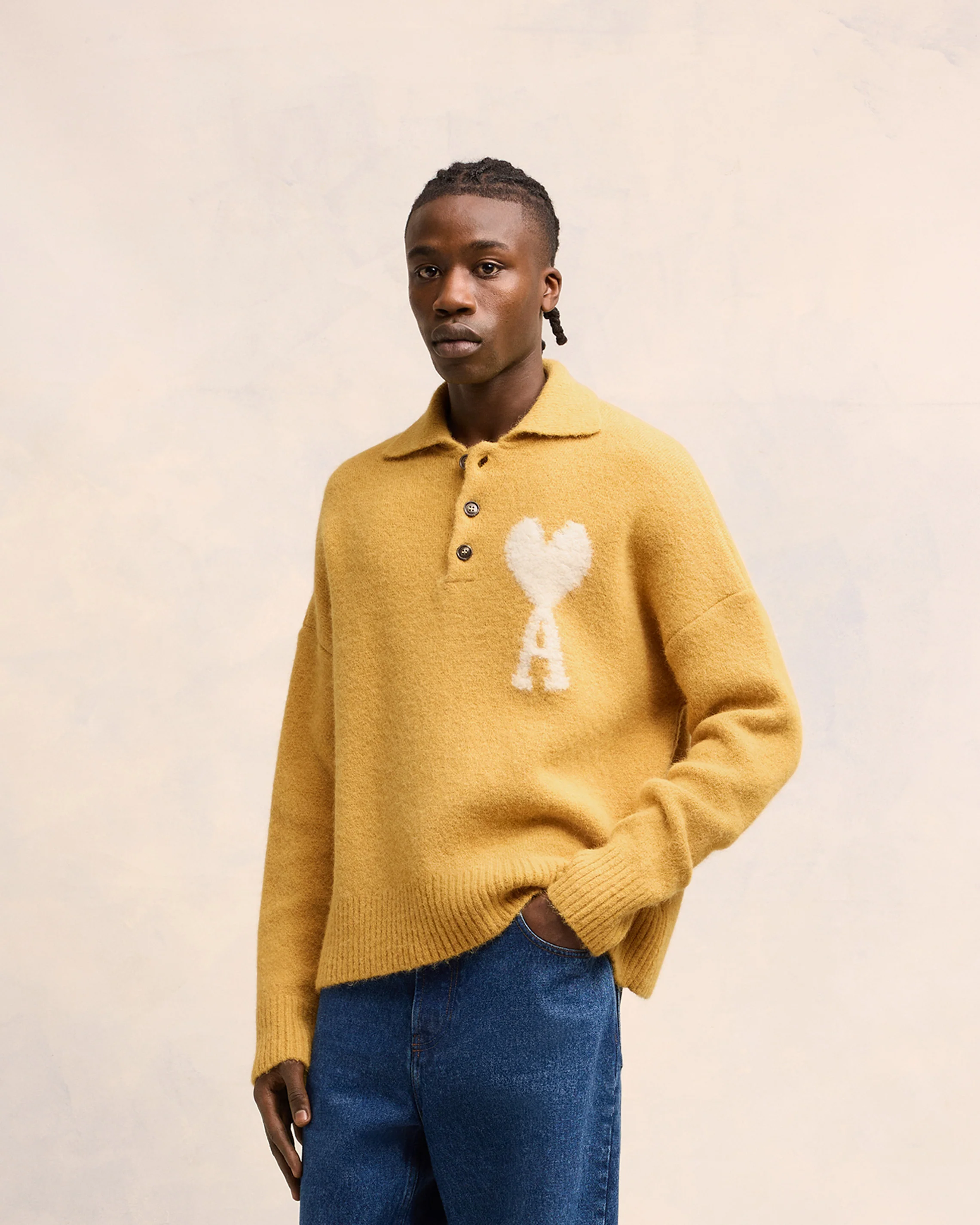 Mustard Off-White Ami De Coeur Polo - leoleo123123