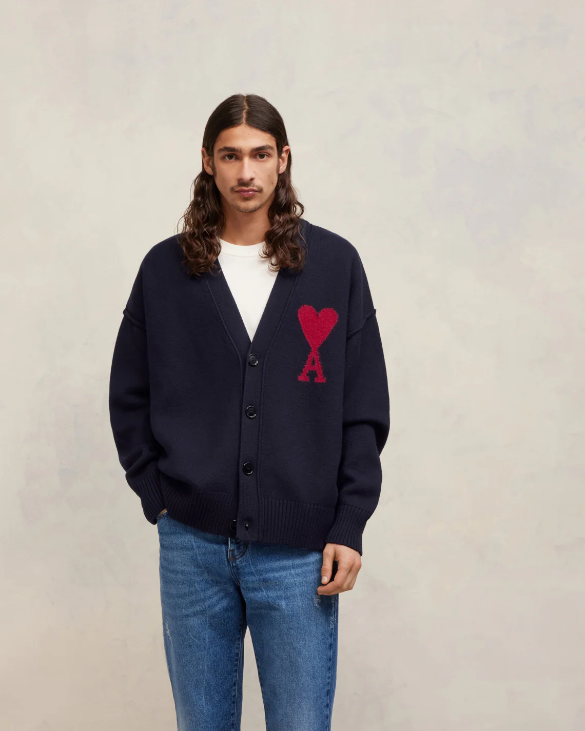 Cardigan Ami De Coeur Rouge Bleu Nuit/Rouge - leoleo123123