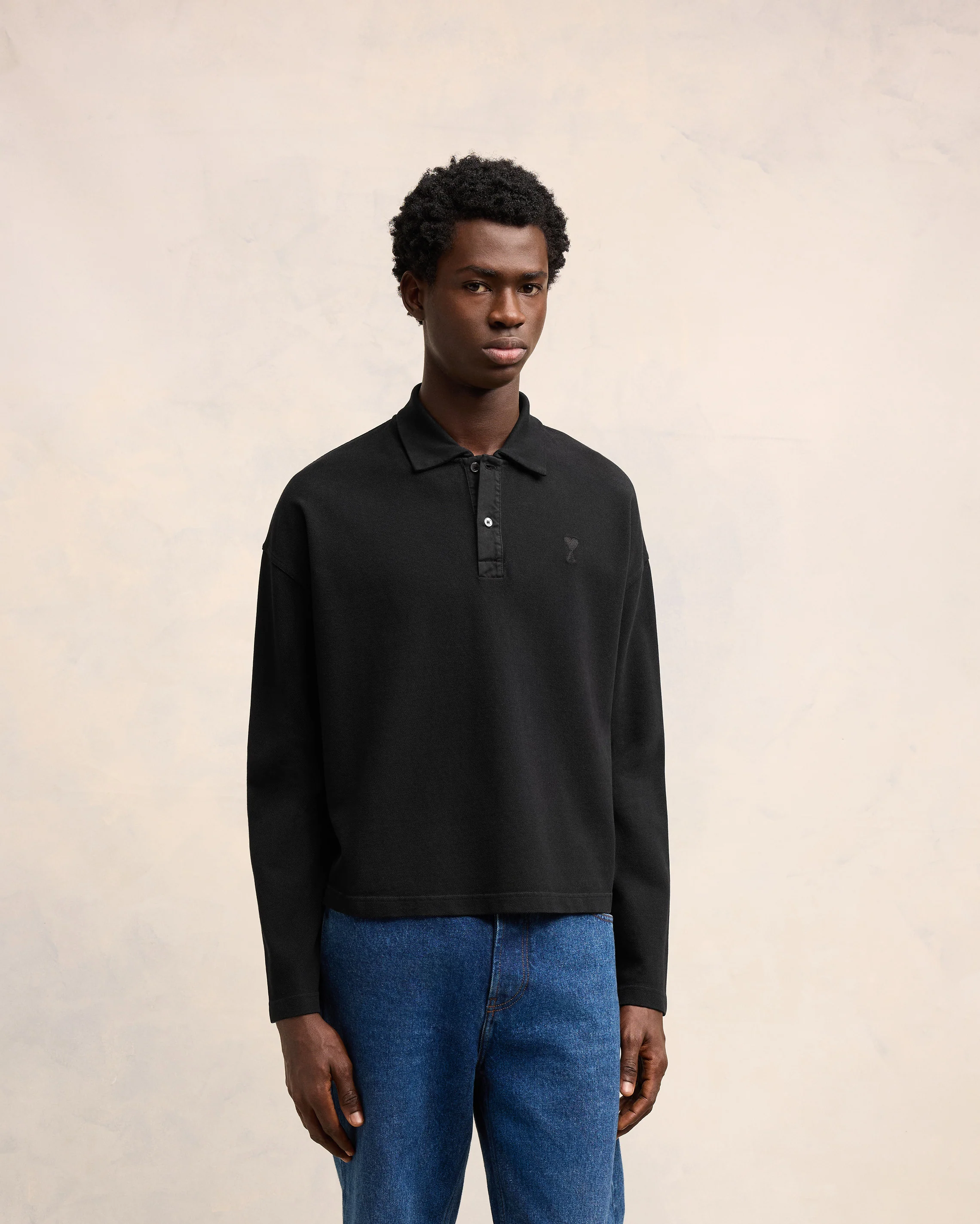 Black Ami De Coeur Long Sleeves Polo - leoleo123123