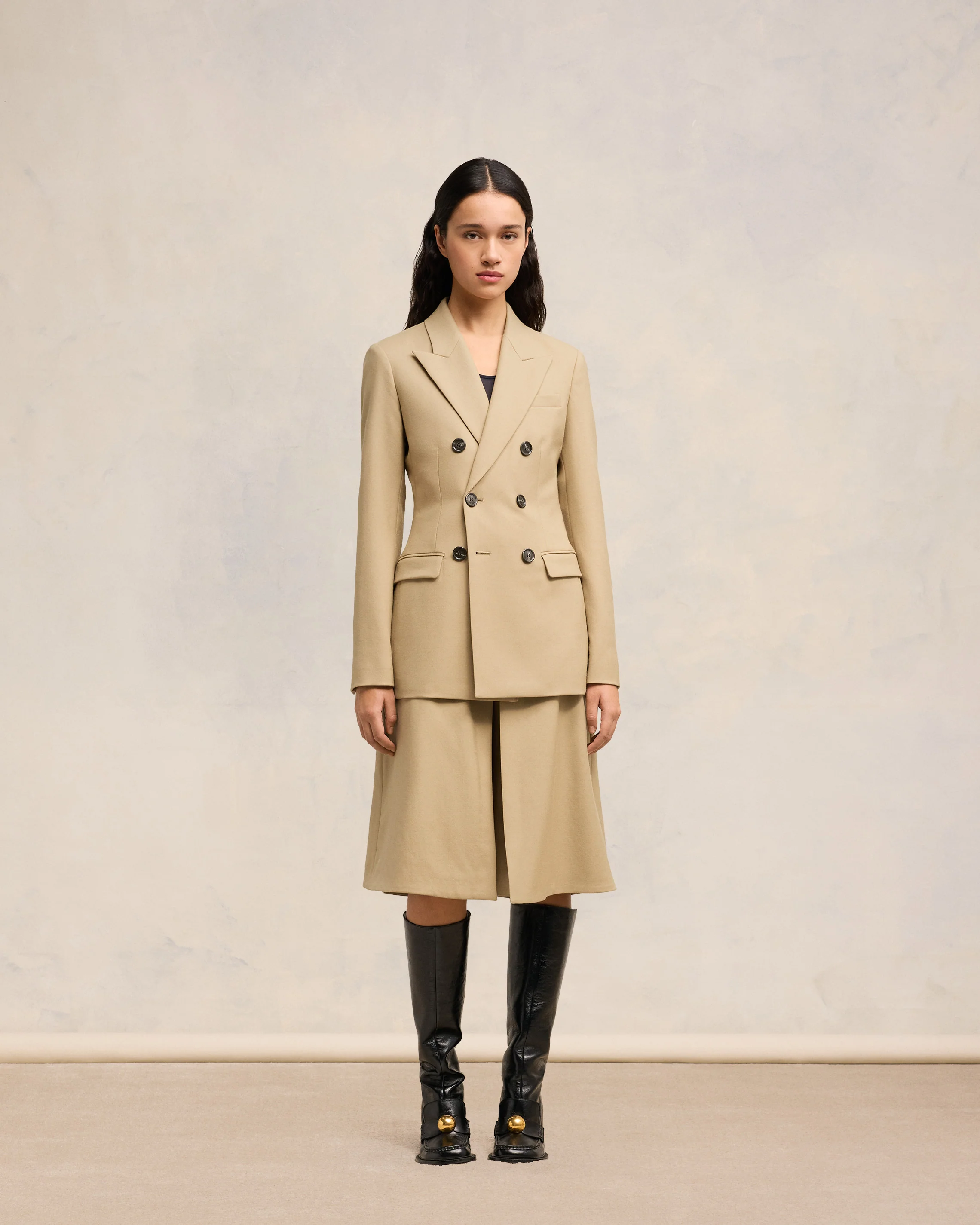 Sand Double Breasted Jacket - leoleo123123