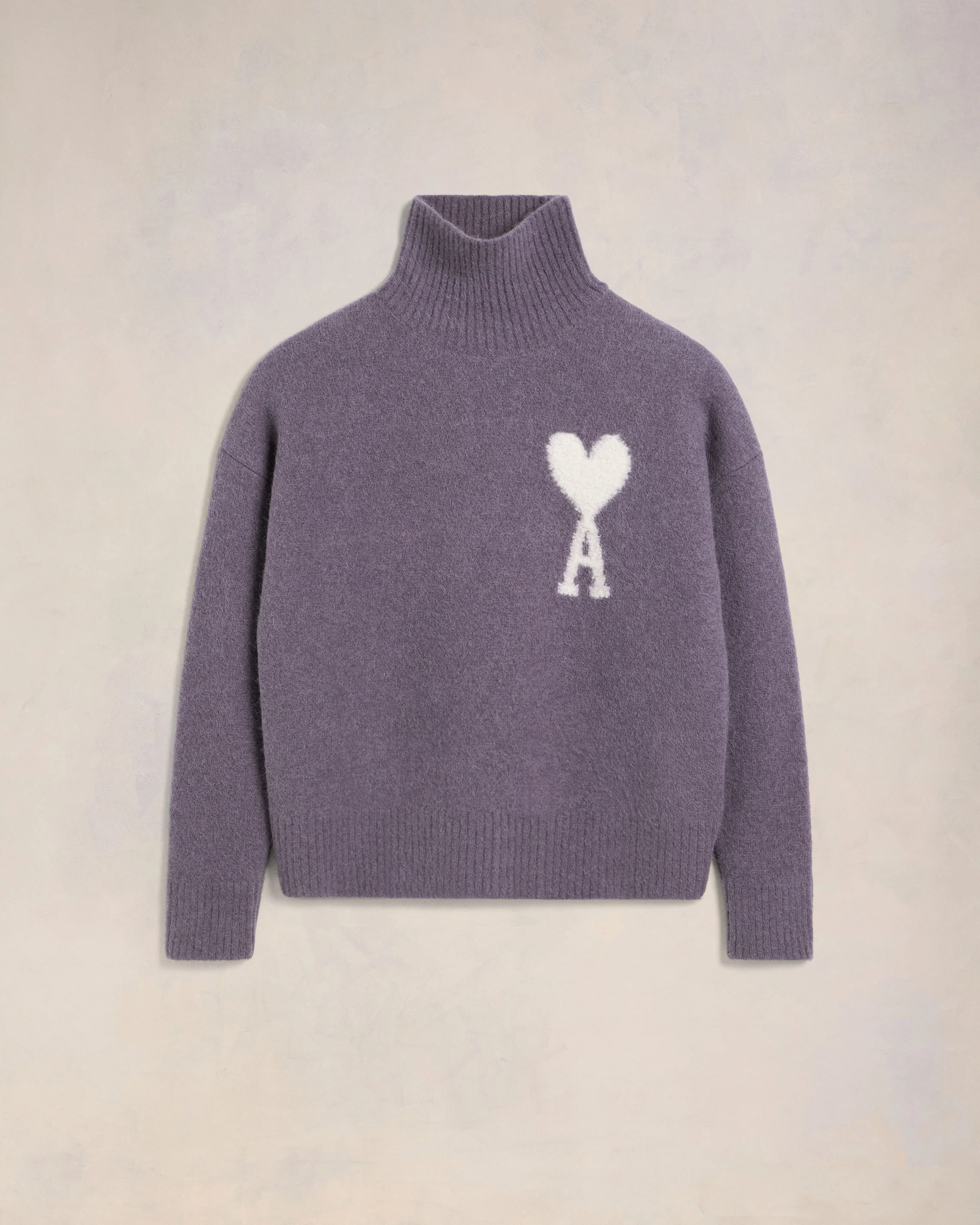 Lilac Off-White Ami De Coeur Funnel Neck Sweater - leoleo123123