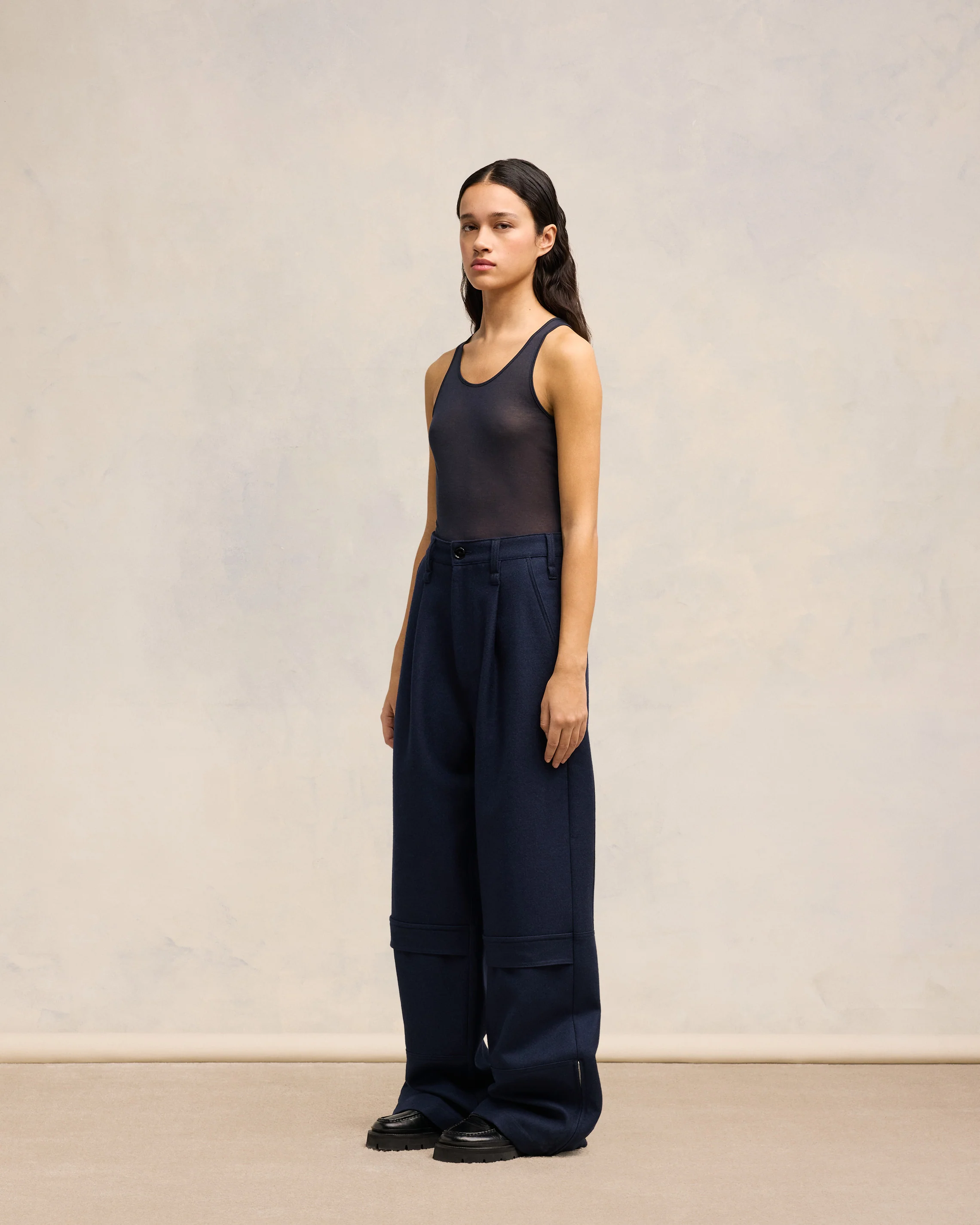 Navy Blue Cargo Trousers - leoleo123123