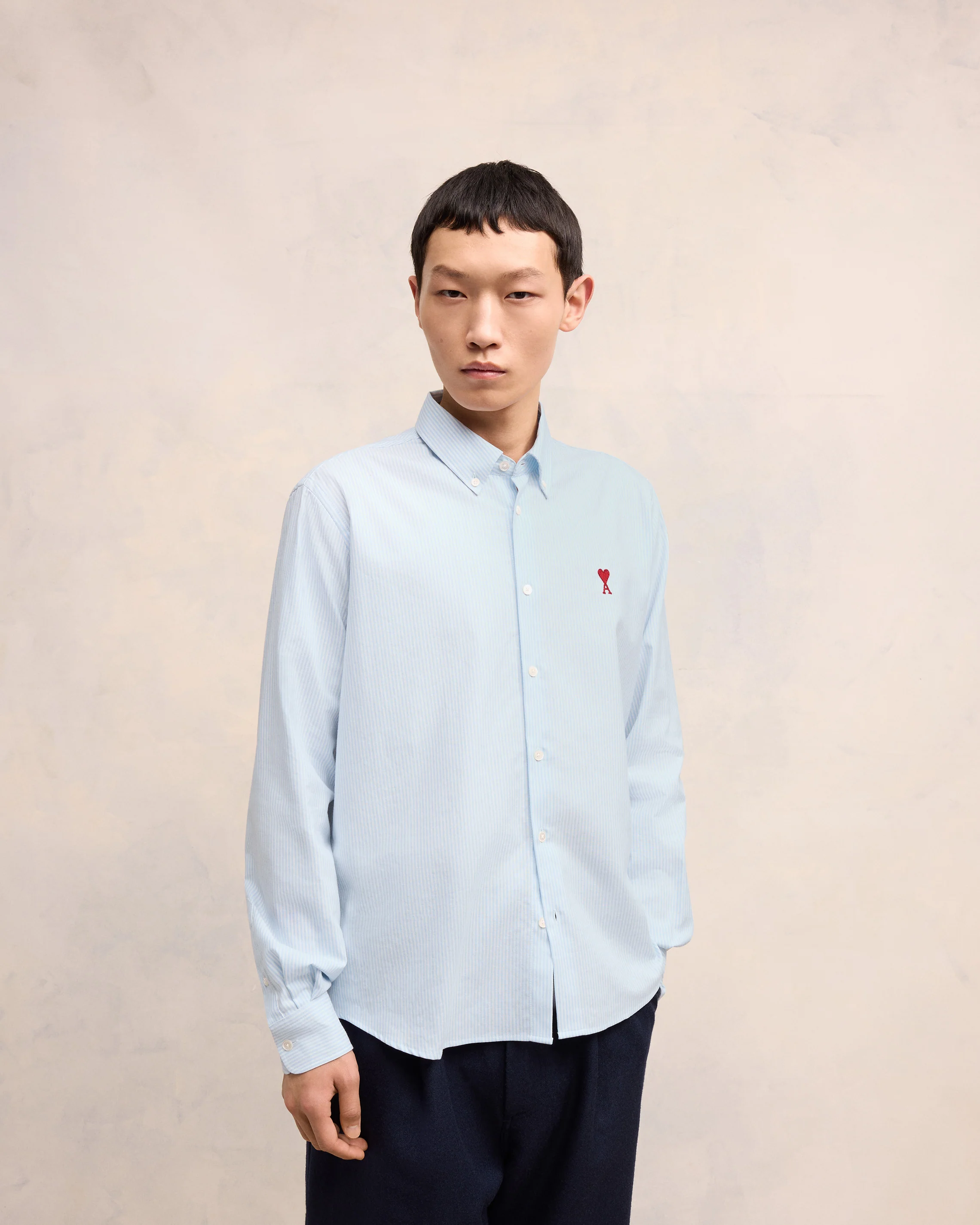 Sky Blue/Natural White Button-Down Ami De Coeur Shirt - leoleo123123