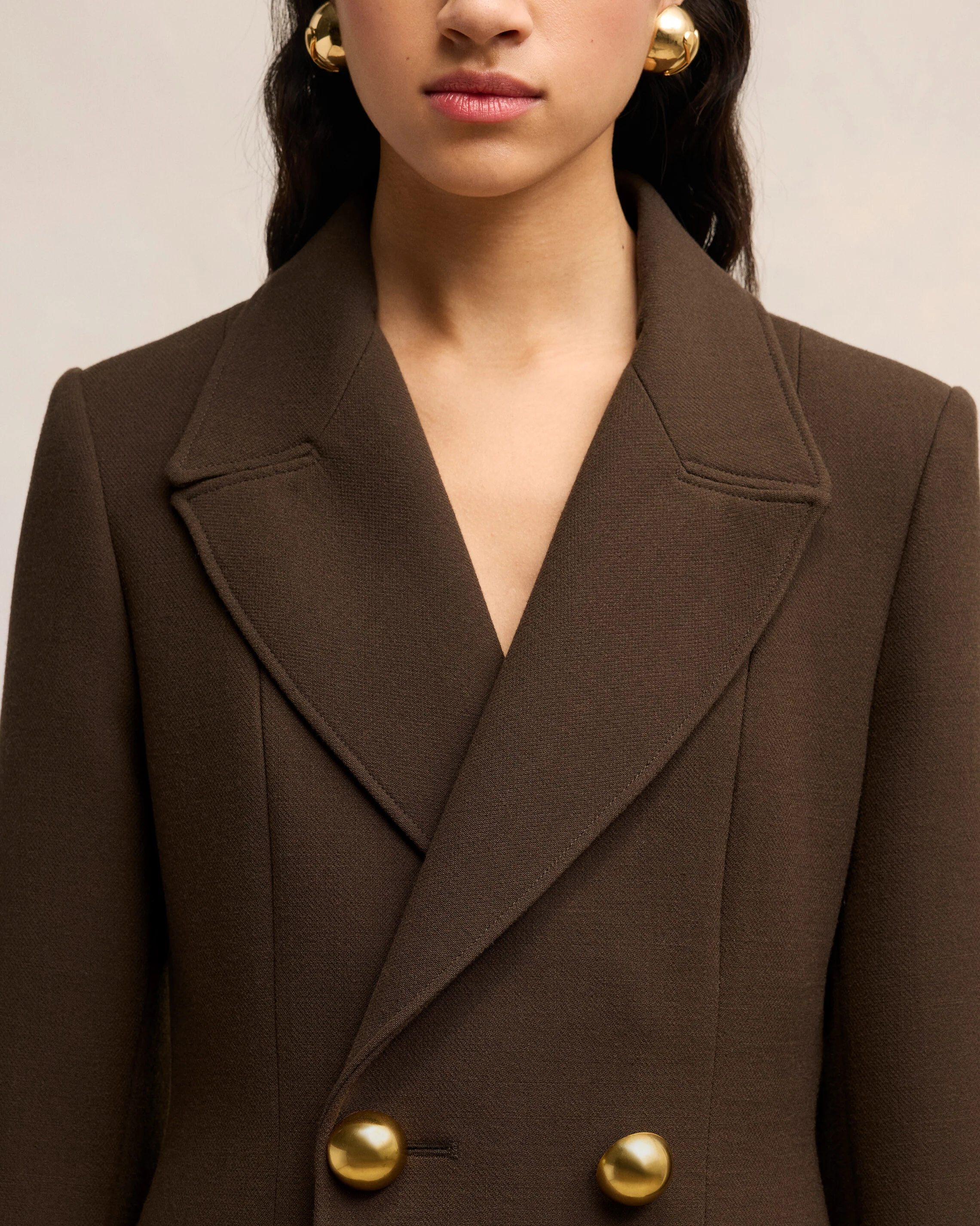 Dark Coffee Fitted Coat - leoleo123123