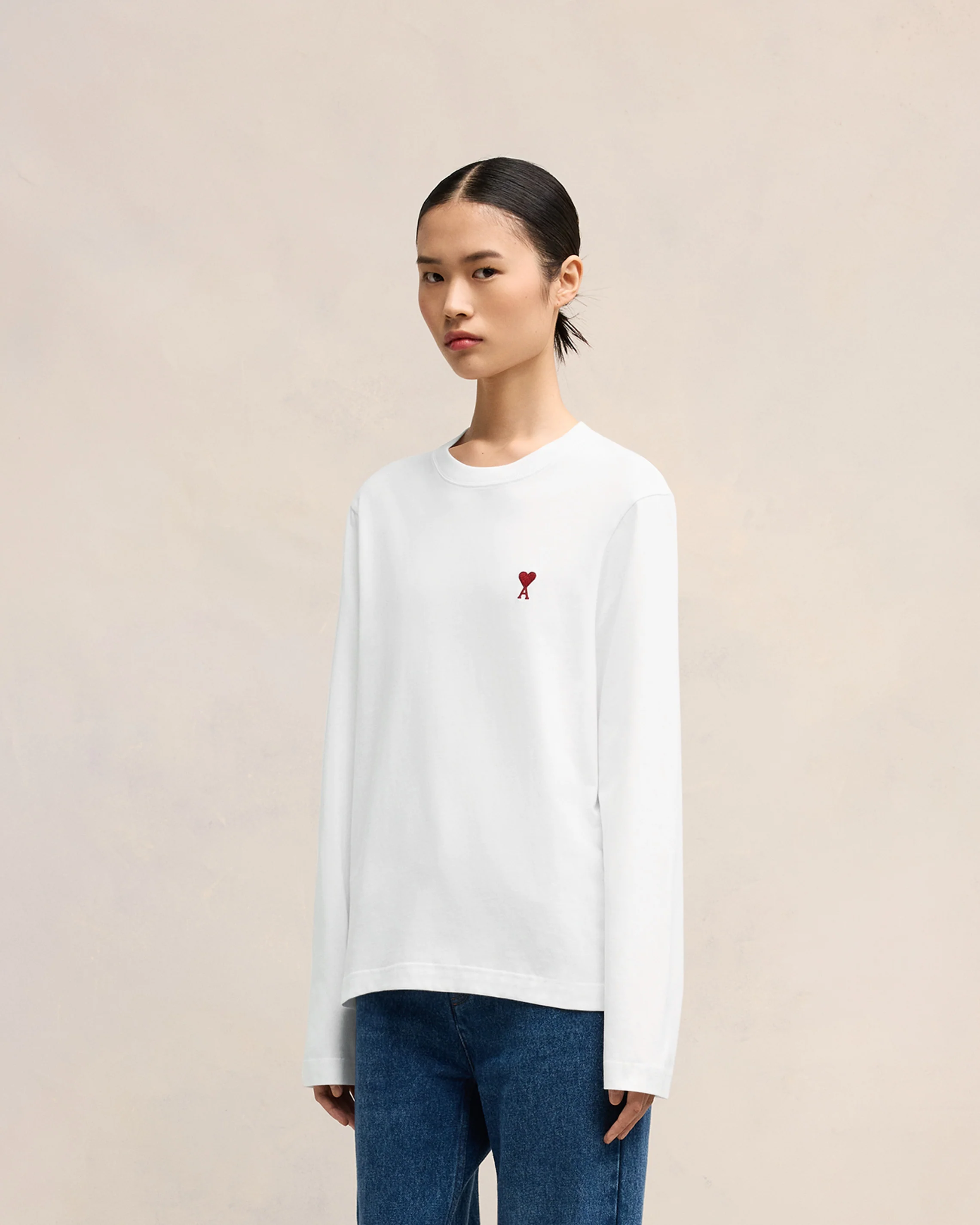 White Red Ami De Coeur Long Sleeves T-Shirt - leoleo123123