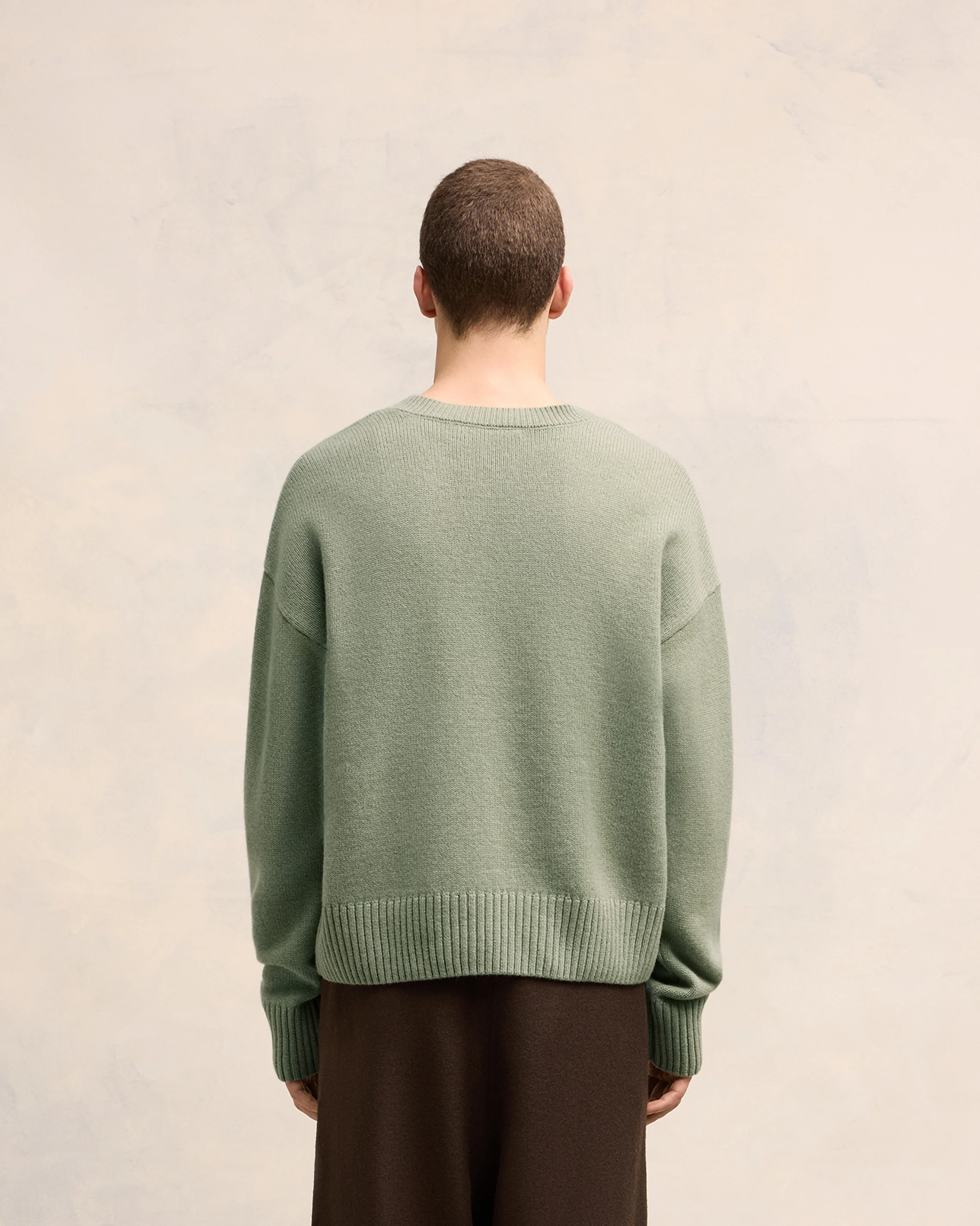 Green Aqua Embossed Ami De Coeur V Neck Sweater - leoleo123123