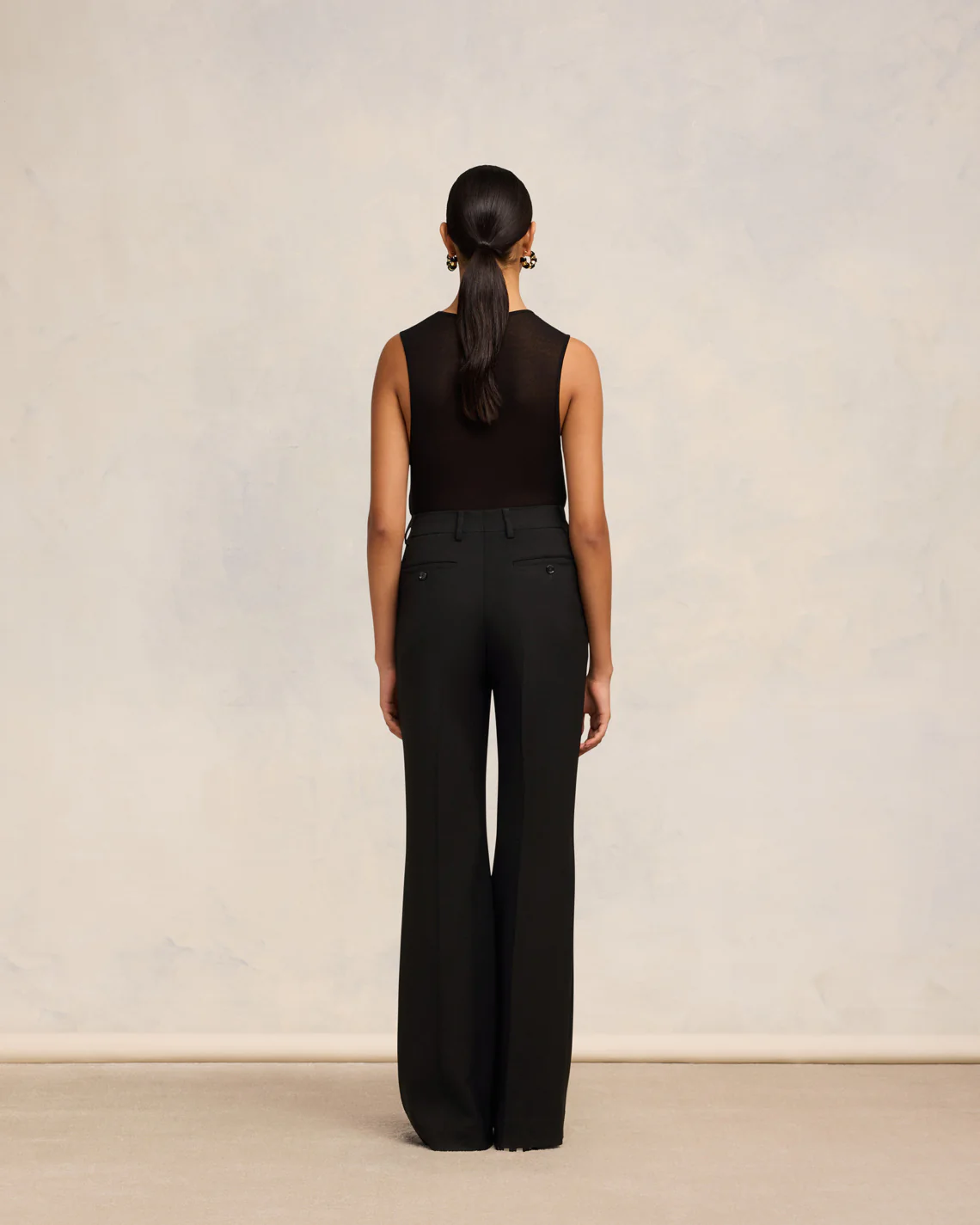Black Flare Fit Trousers - leoleo123123