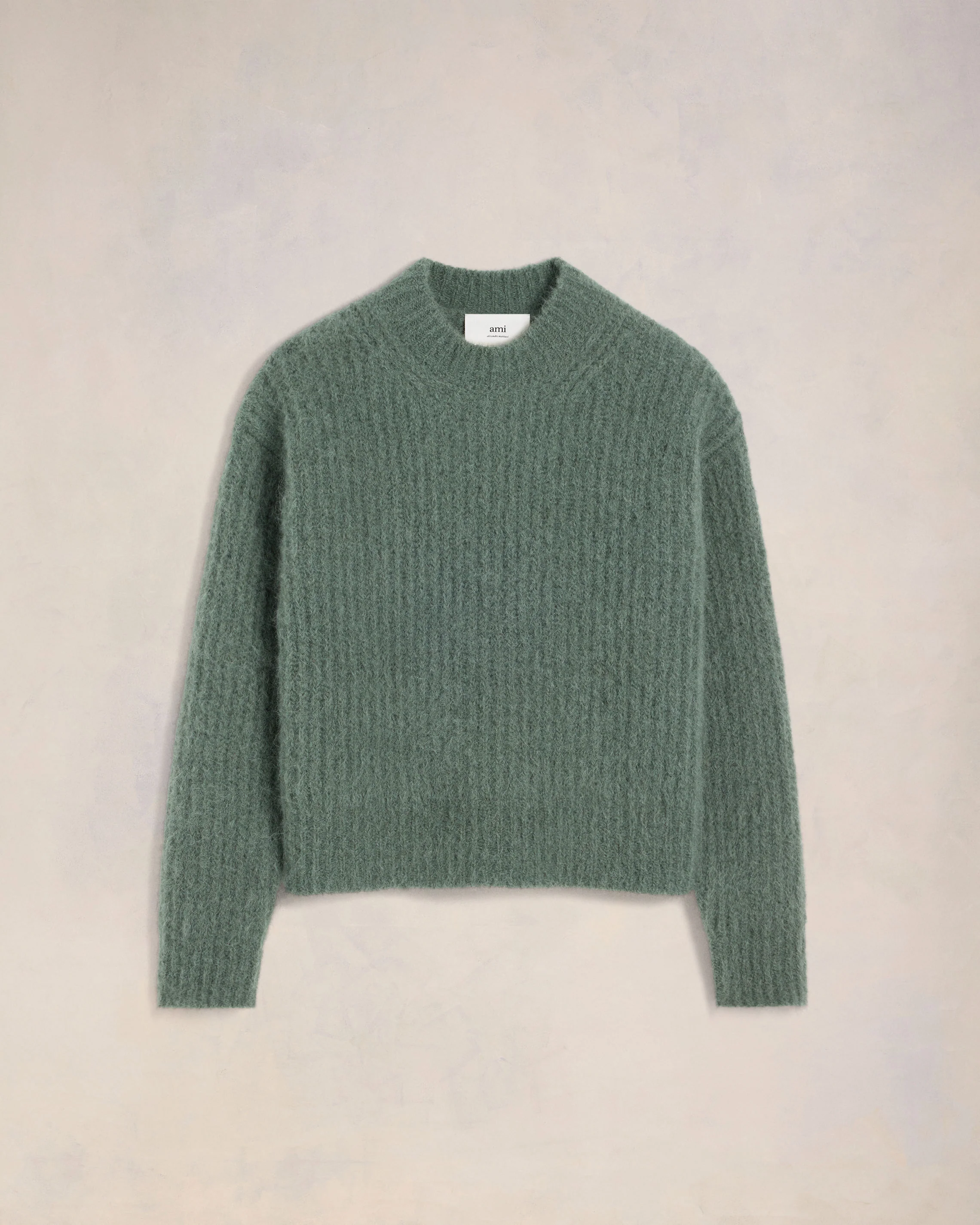 Antique Clay Alpaca Mohair Ribbed Sweater - leoleo123123