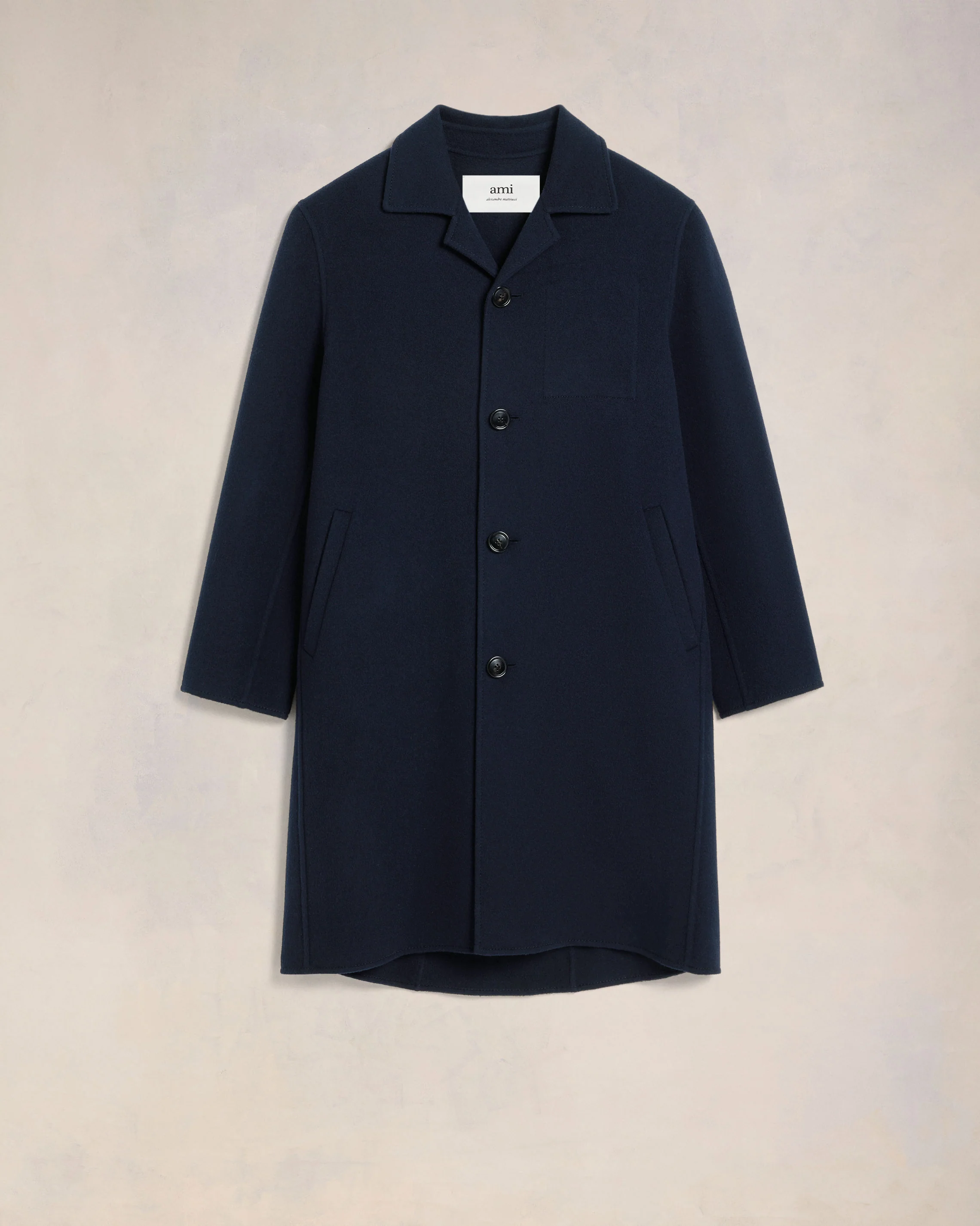 Navy Blue Belted Car Coat - leoleo123123