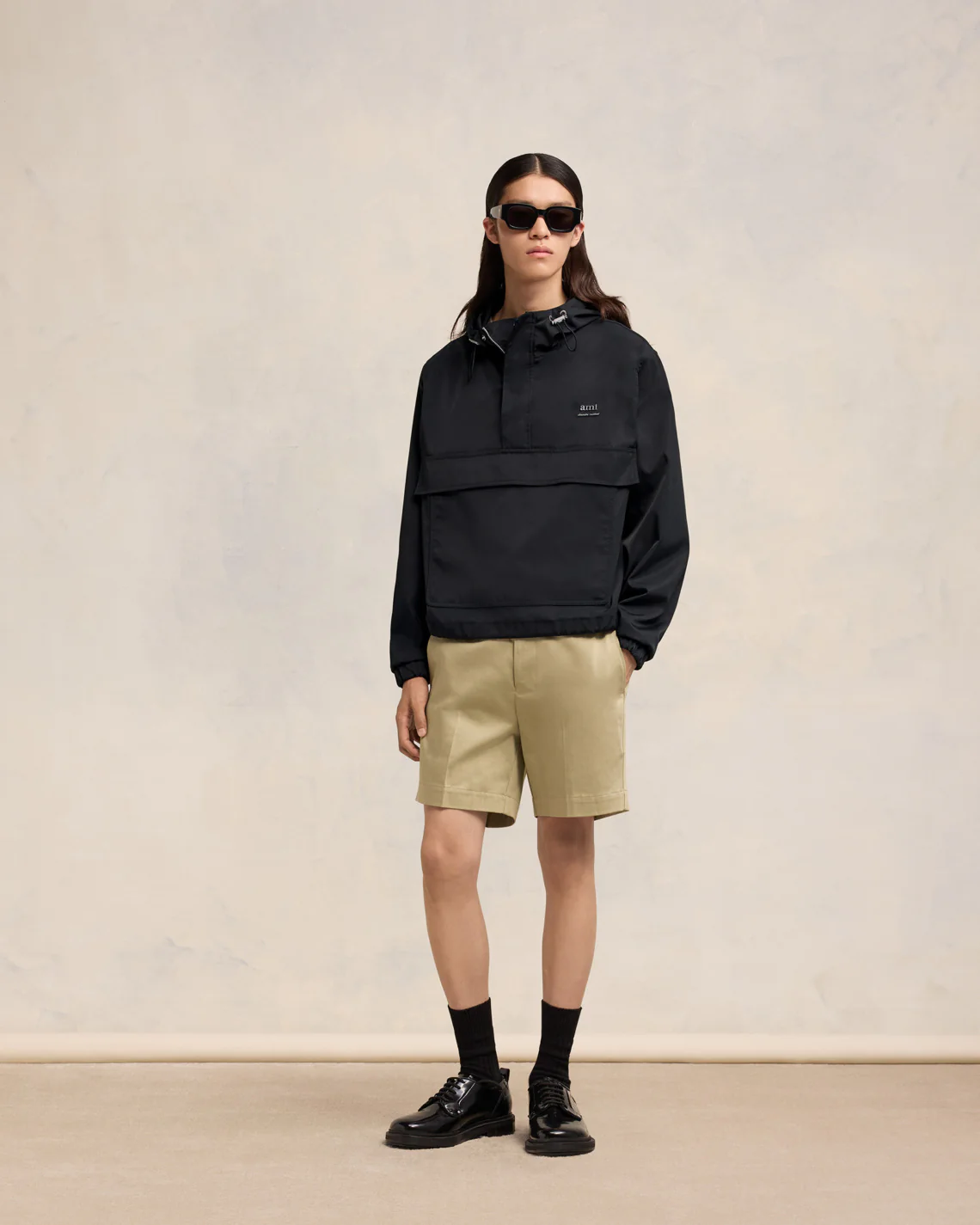 Black Hooded Ami Alexandre Mattiussi Windbreaker - leoleo123123