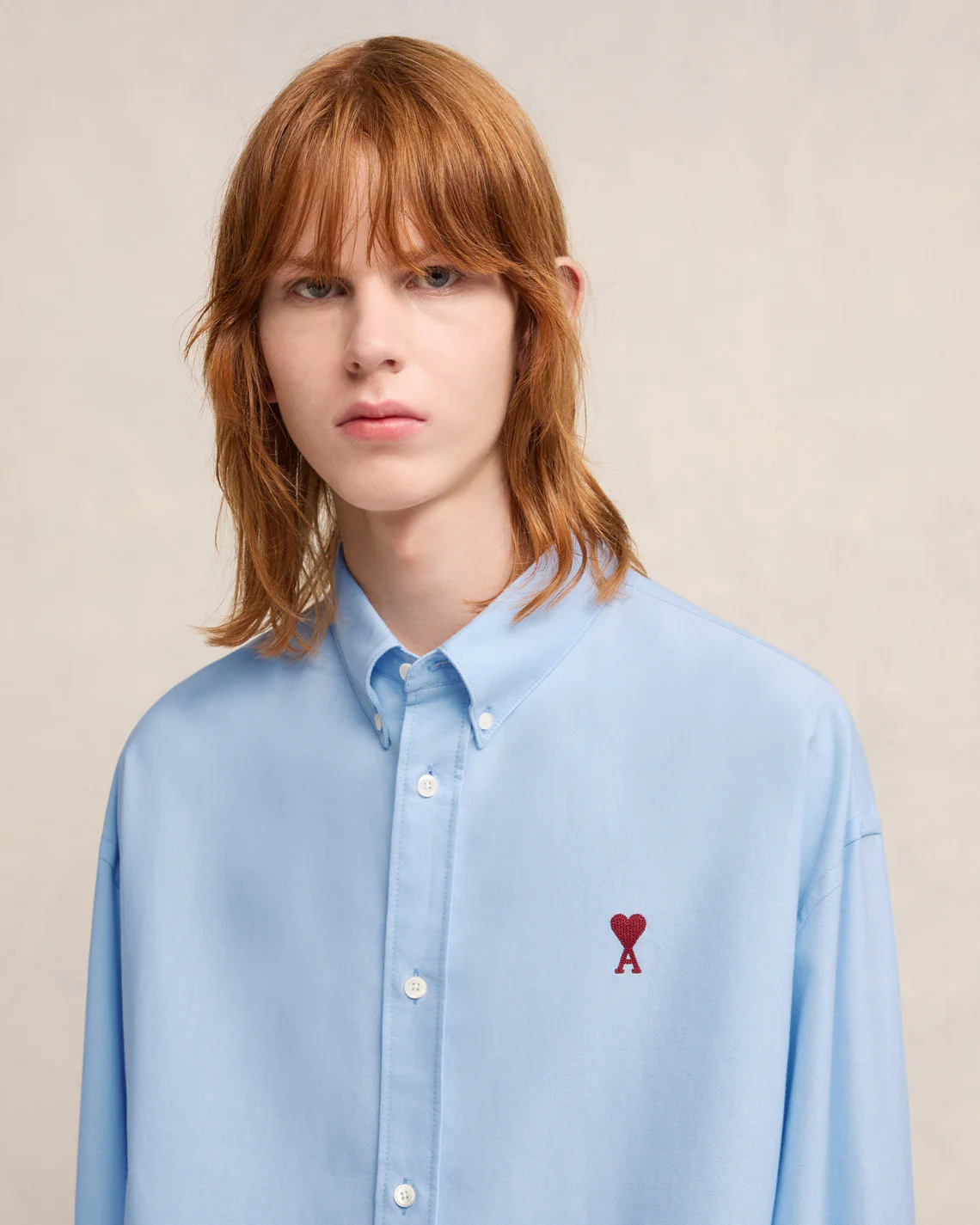 Chemise Coupe Boxy Ami De Coeur Bleu Ciel - leoleo123123