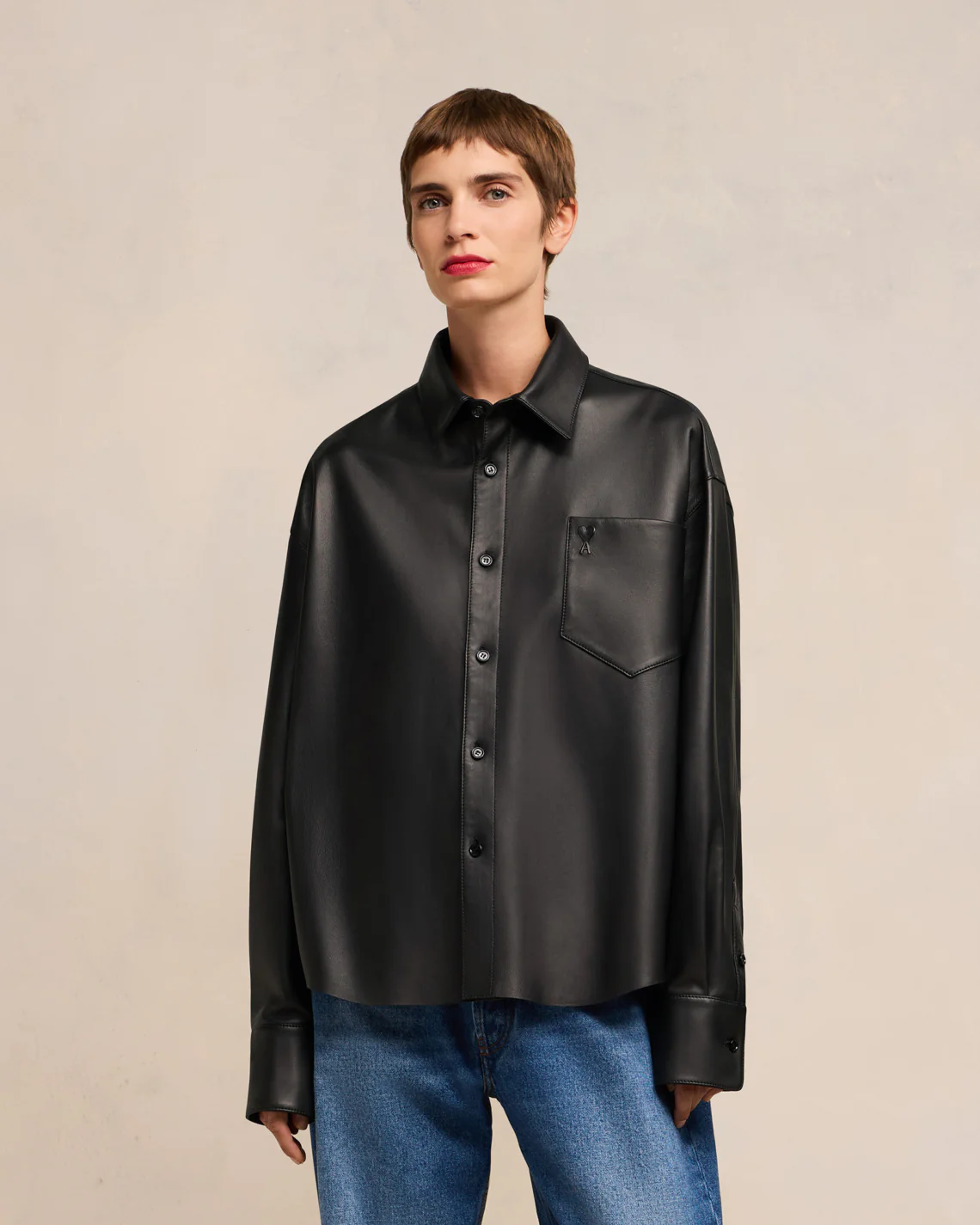 Black Boxy Fit Shirt - leoleo123123