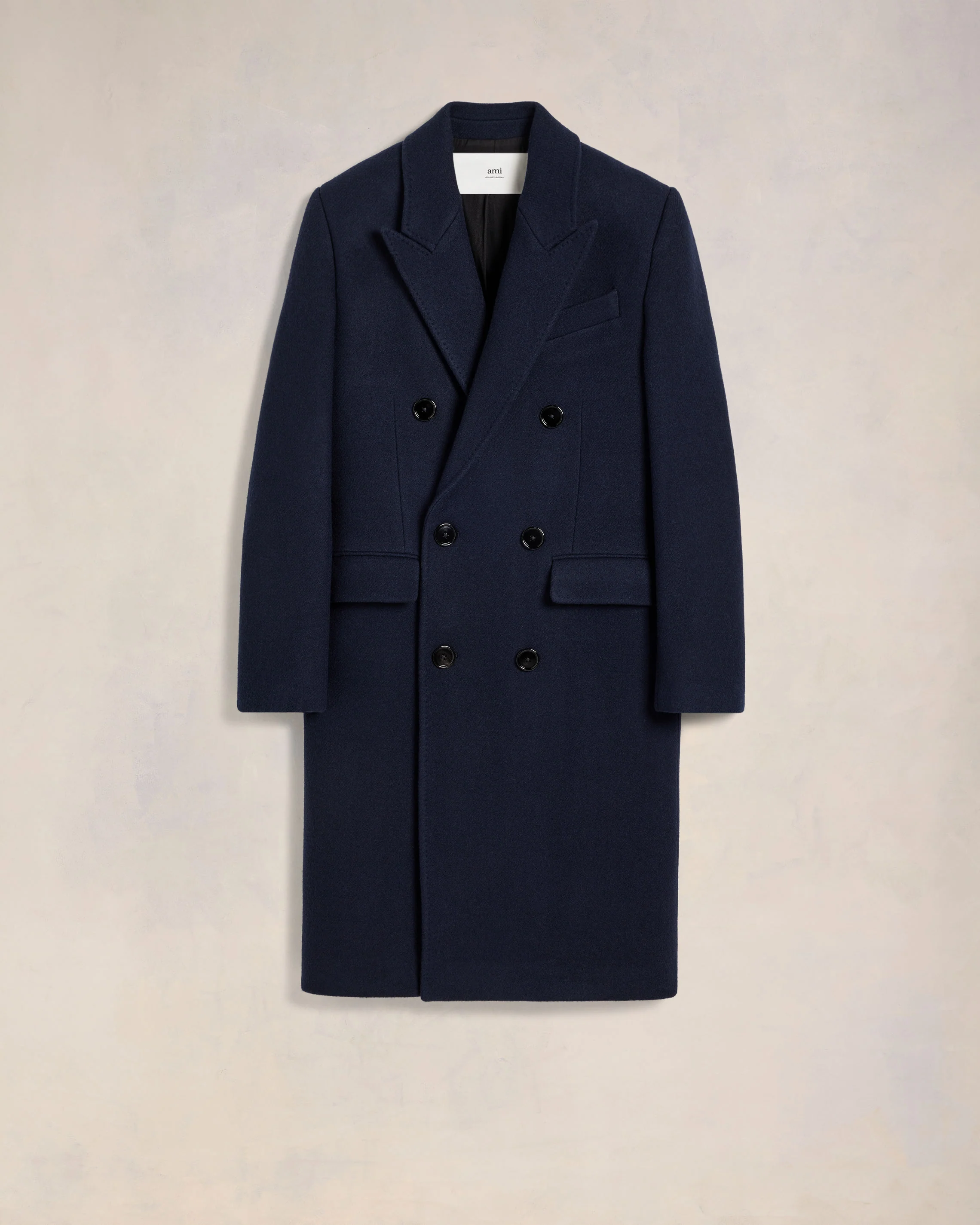 Navy Blue Double Breasted Coat - leoleo123123