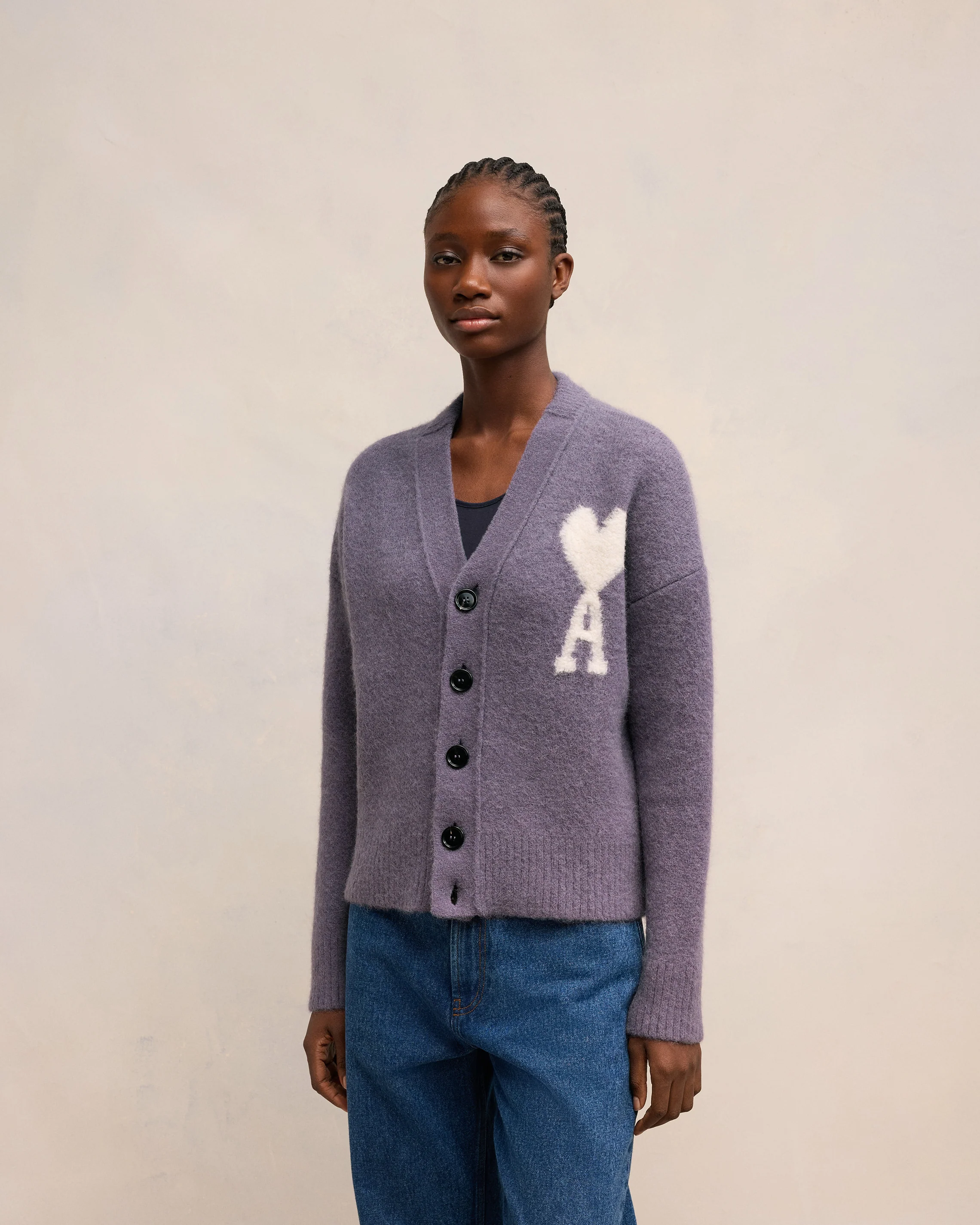 Lilac Off-White Ami De Coeur Cardigan - leoleo123123