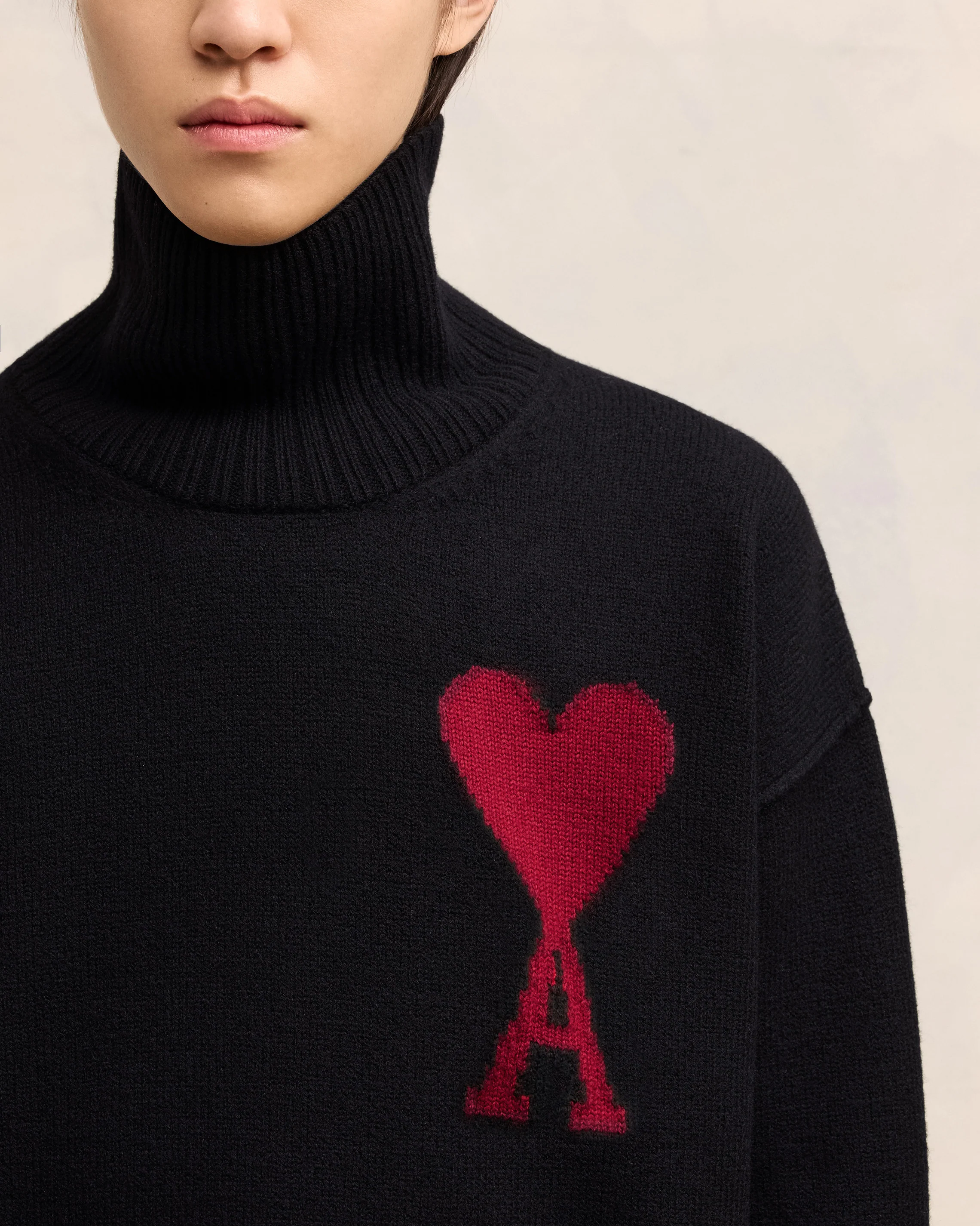Black Turtleneck Jumper | Ami De Coeur | Ami Paris US - leoleo123123