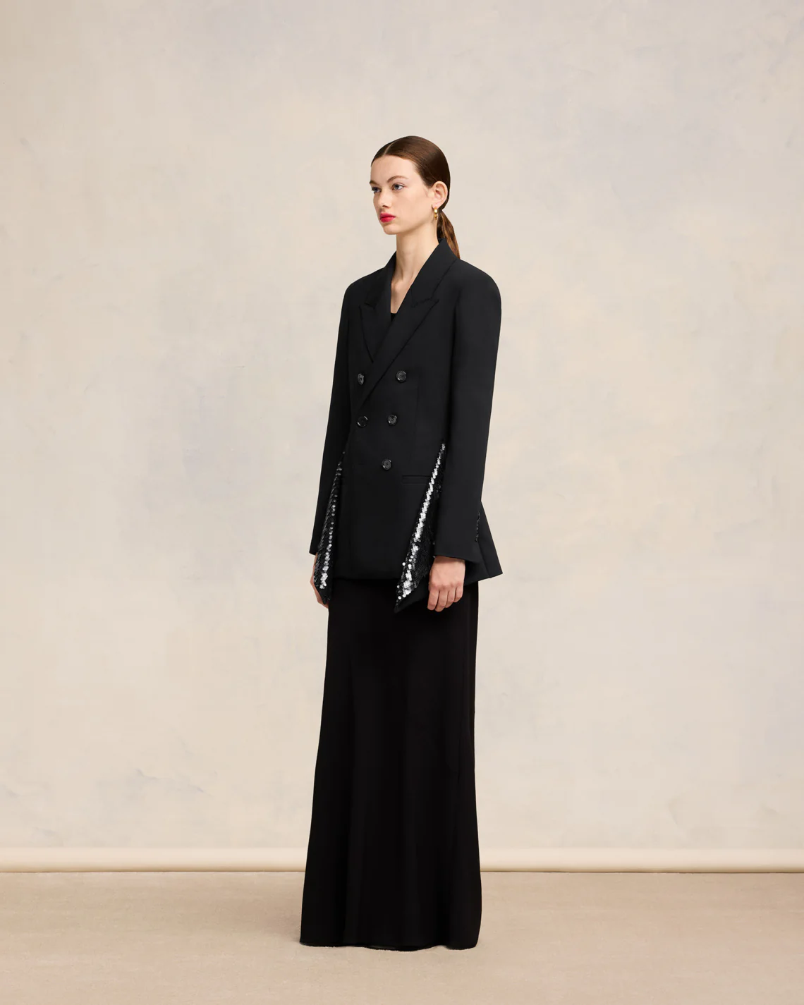 Black Embroidered Peplum Jacket - leoleo123123