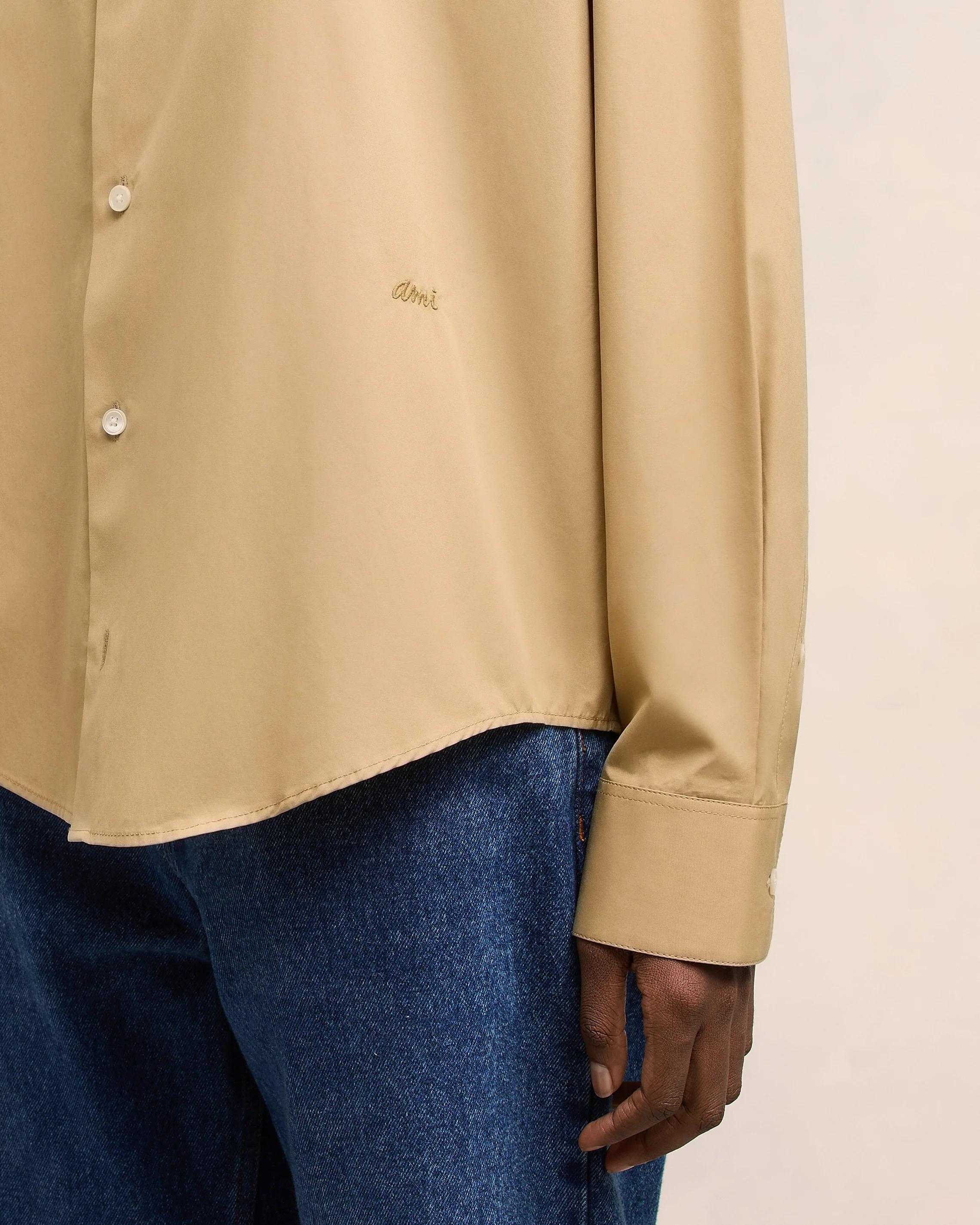 Sand Boxy Fit Shirt - leoleo123123