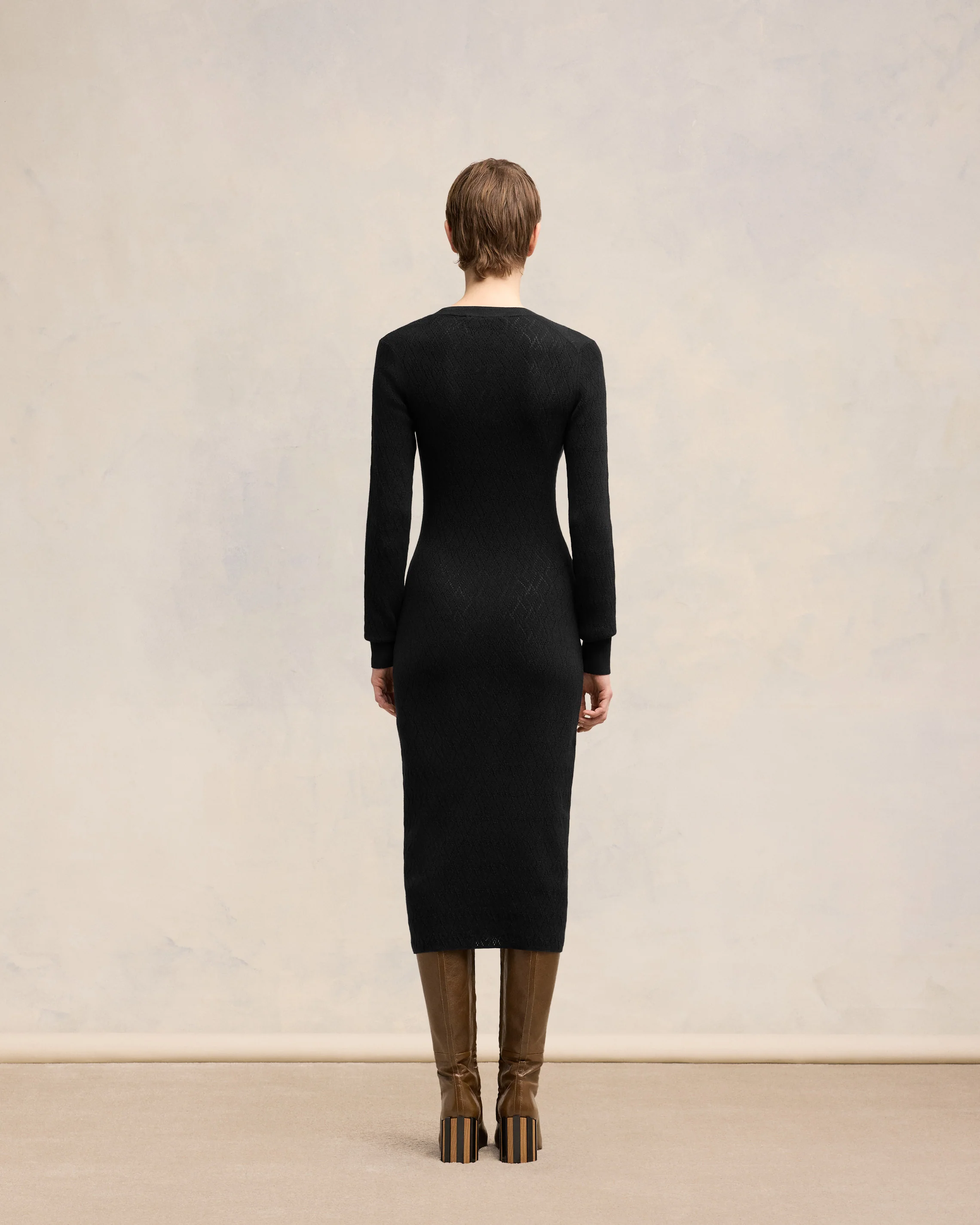 Black Wool Midi Dress | Ami Paris US - leoleo123123